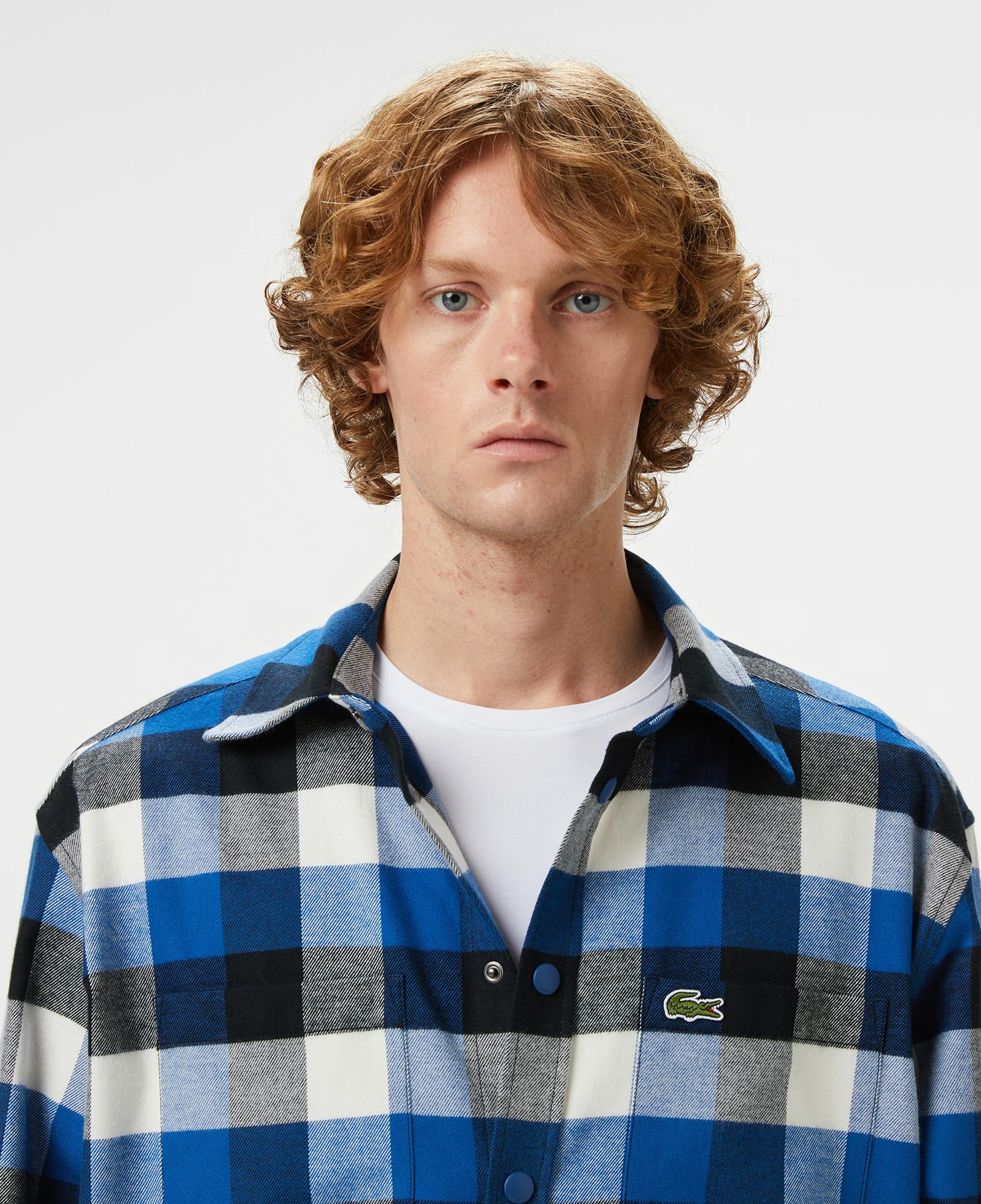 Lacoste Erkek Relaxed Fit Kareli Lacivert Gömlek