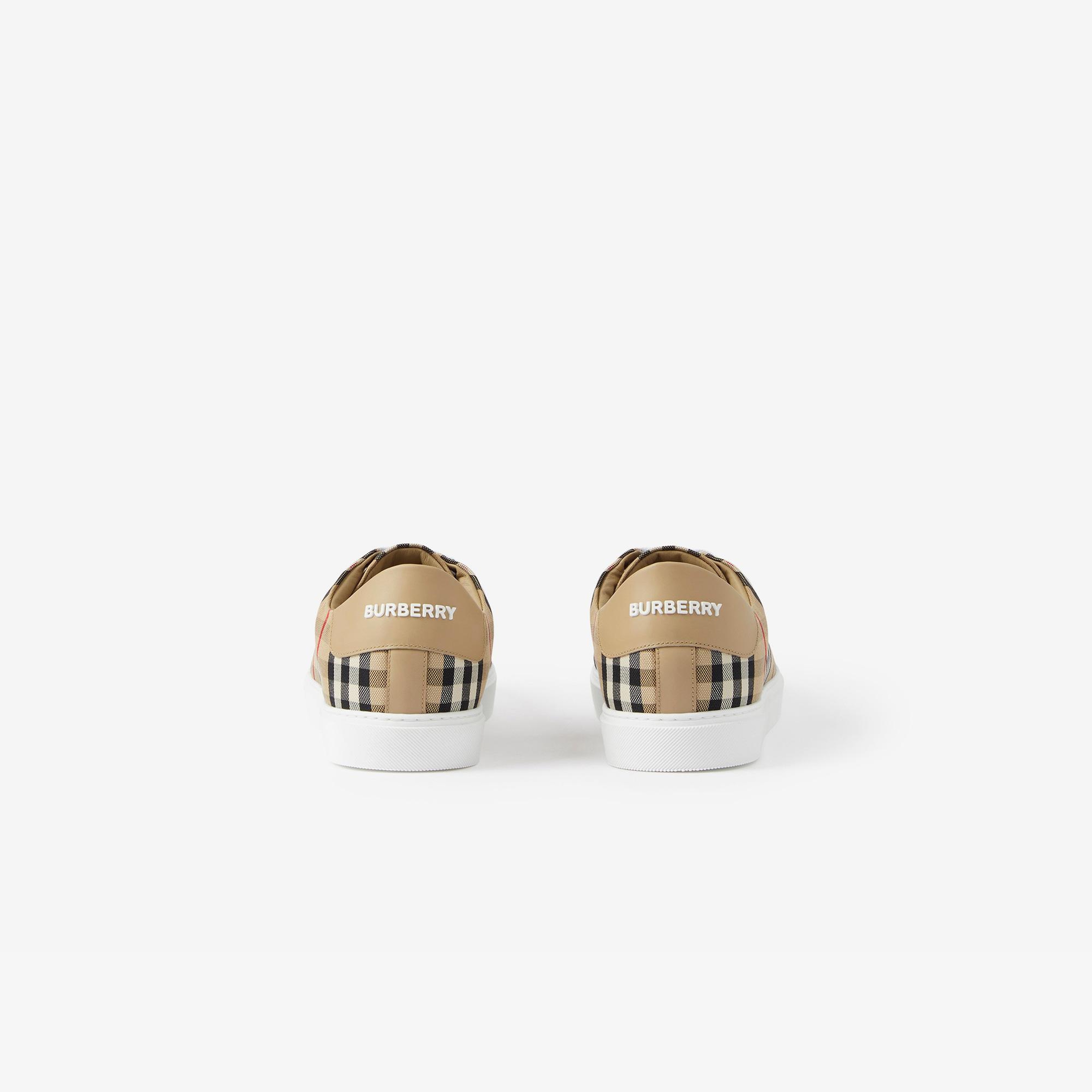 Burberry Check and Leather Kadın Bej Sneaker