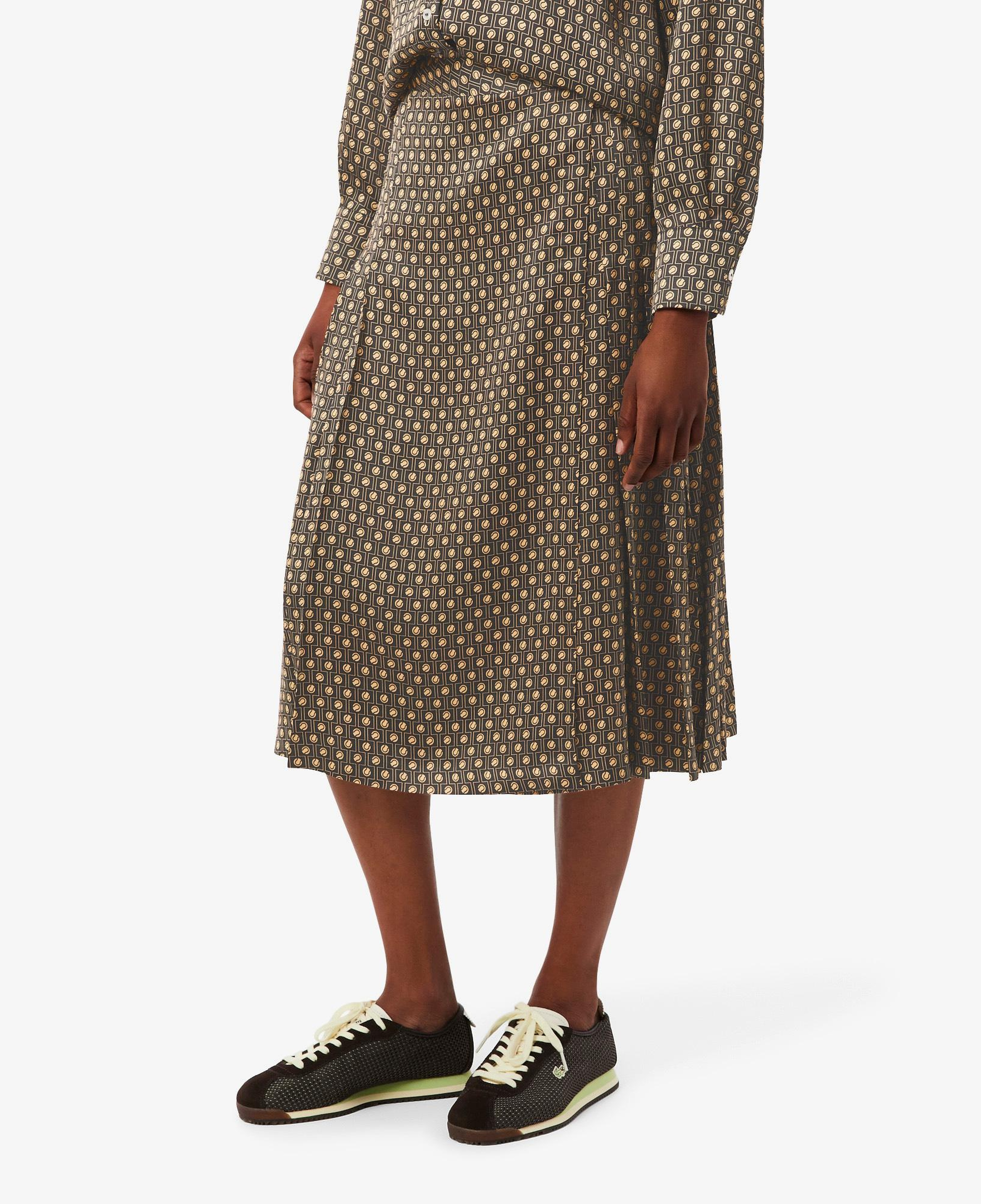 Lacoste Kadın Desenli Kahverengi Etek