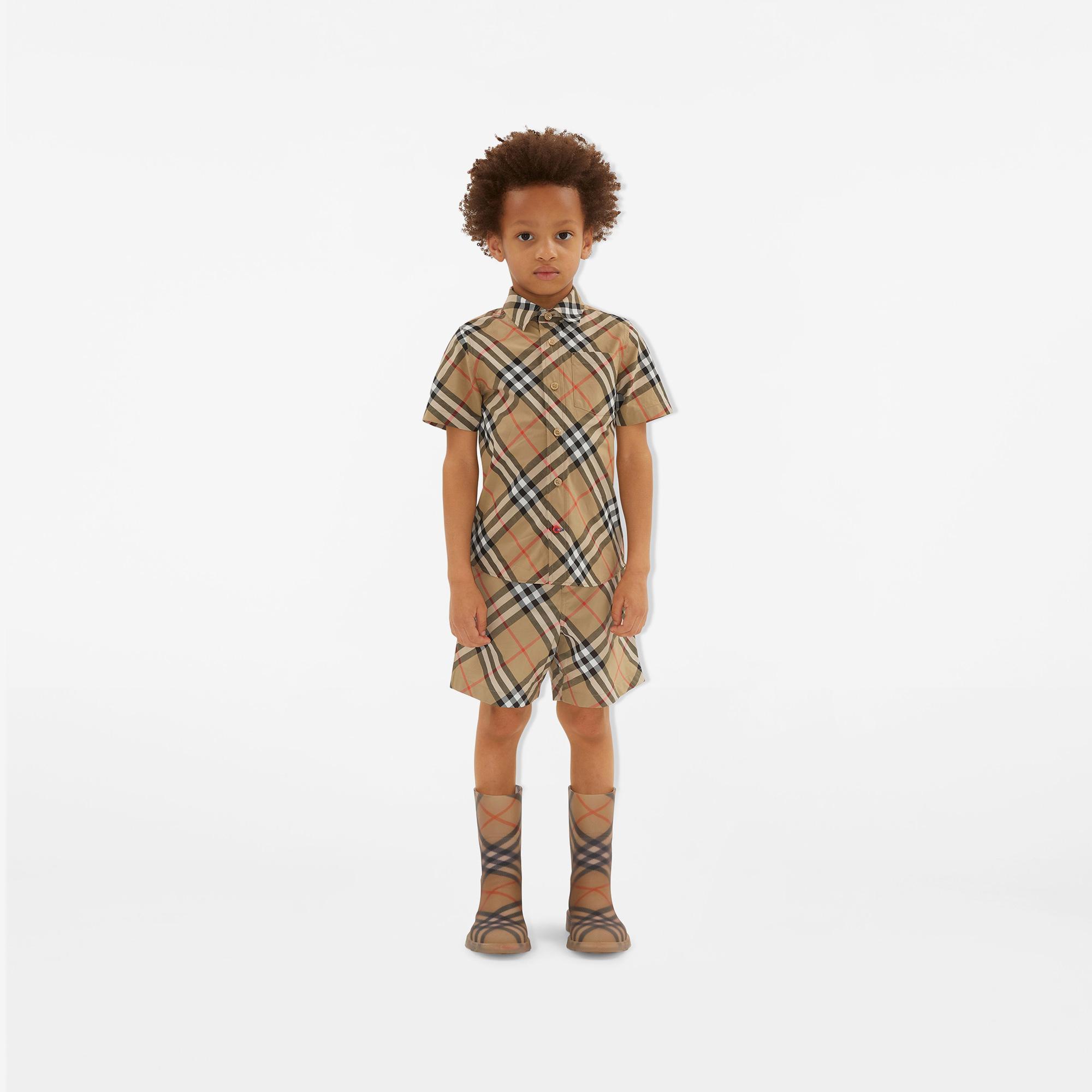 Burberry Owen Cotton Çocuk Bej Gömlek