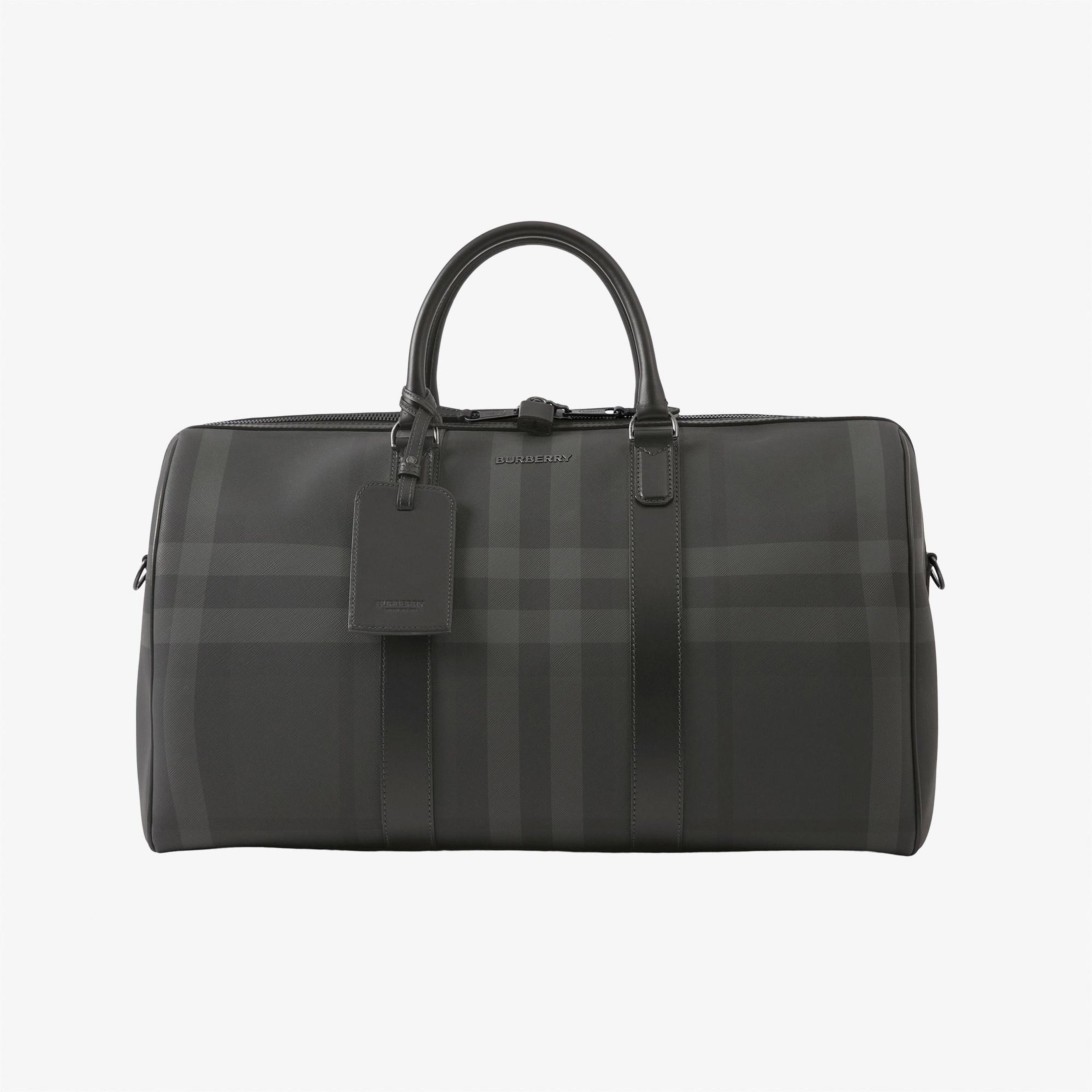 Burberry Boston Valiz Erkek Gri El Çantası