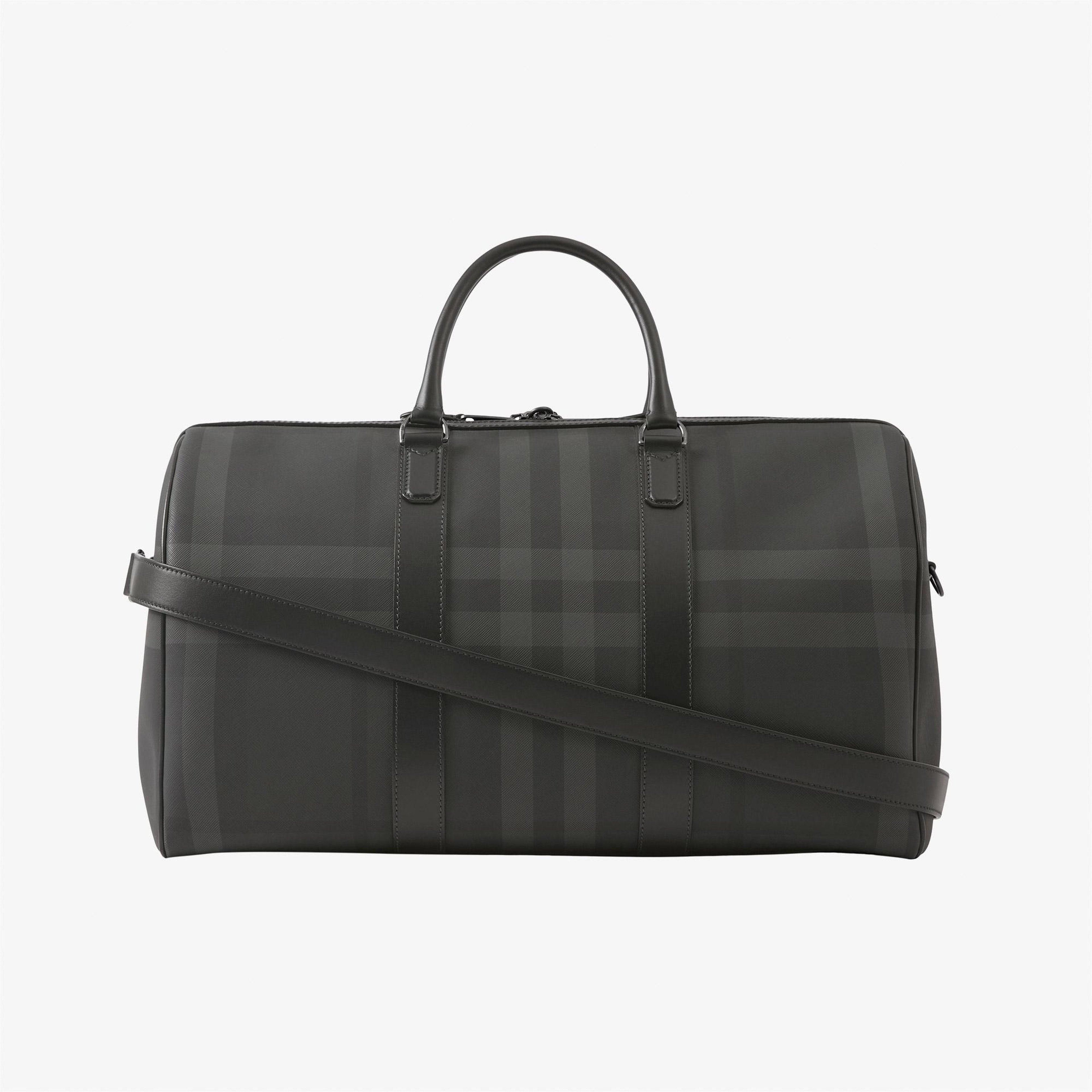 Burberry Boston Valiz Erkek Gri El Çantası