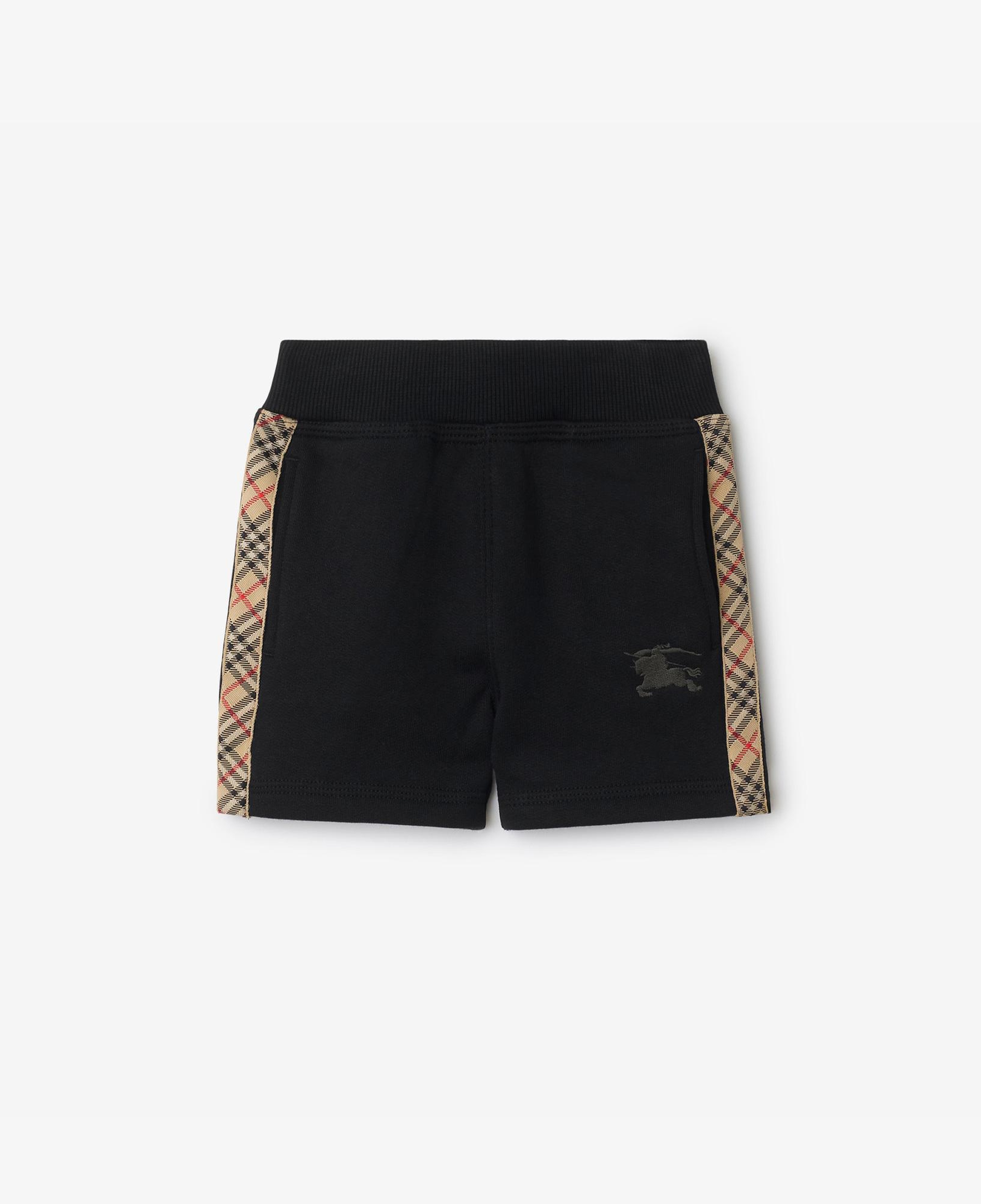 Burberry Benny Check Trim Cotton Çocuk Siyah Şort
