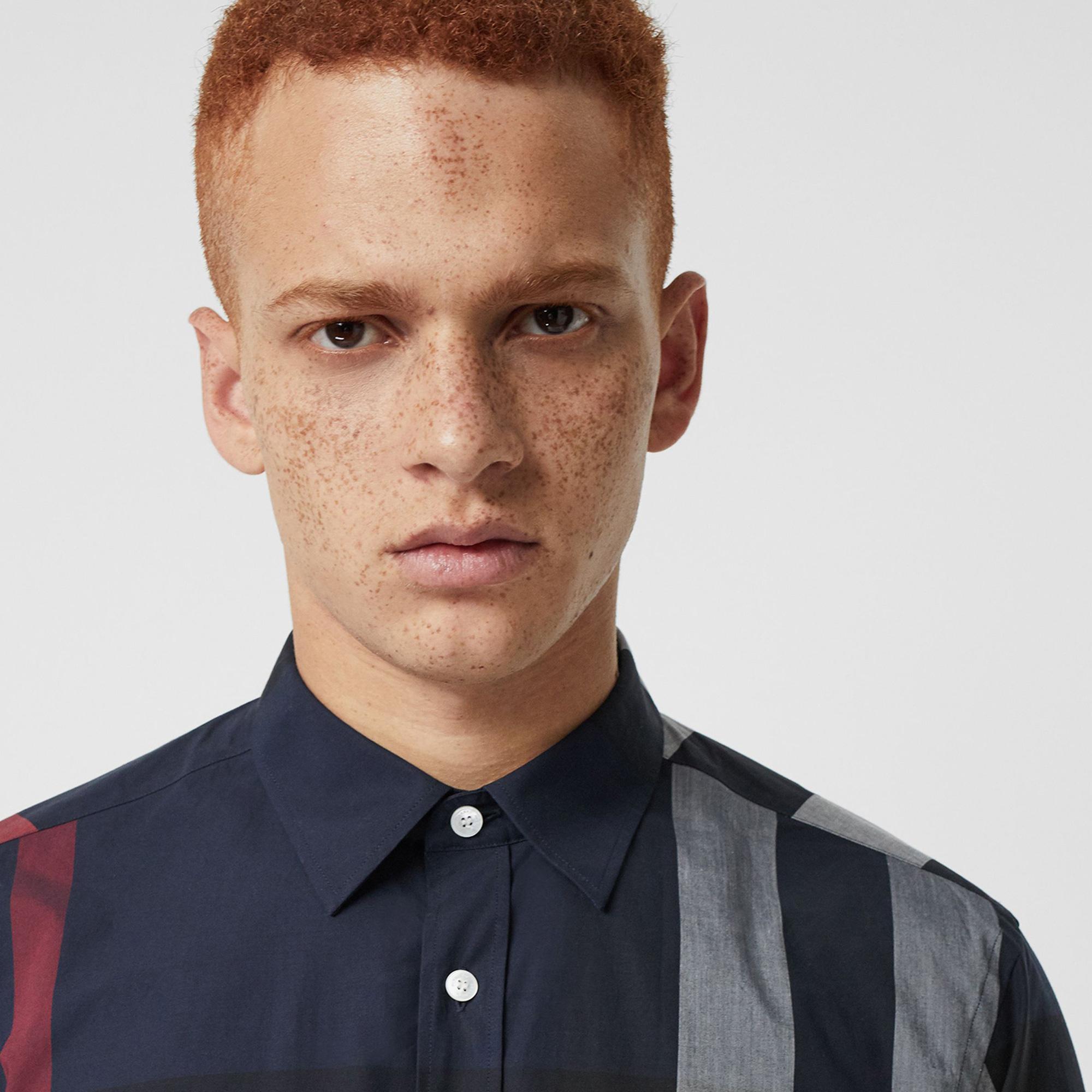 Burberry Windsor Stretch Cotton Erkek Lacivert Gömlek