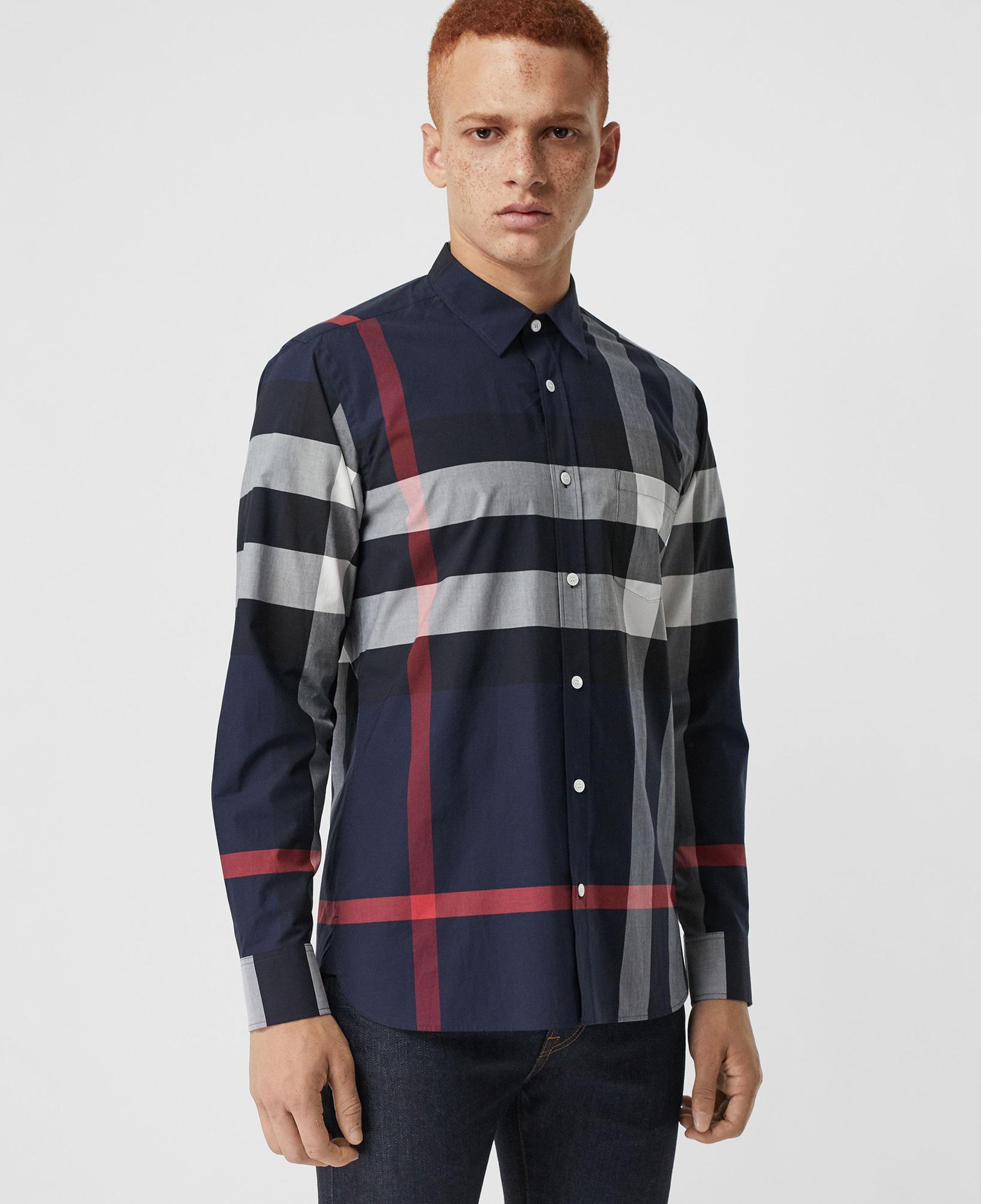 Burberry Windsor Stretch Cotton Erkek Lacivert Gömlek