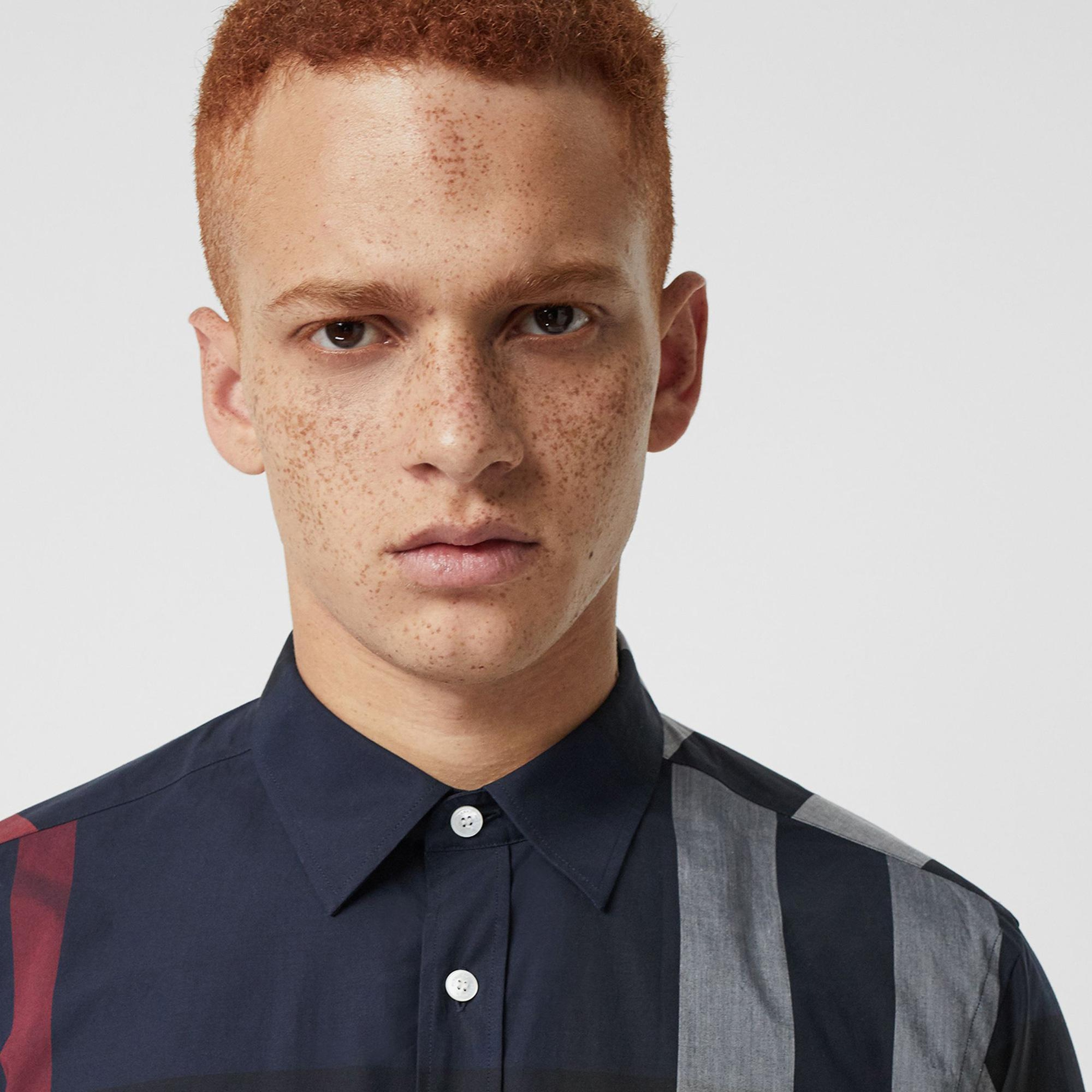 Burberry Windsor Stretch Cotton Erkek Lacivert Gömlek