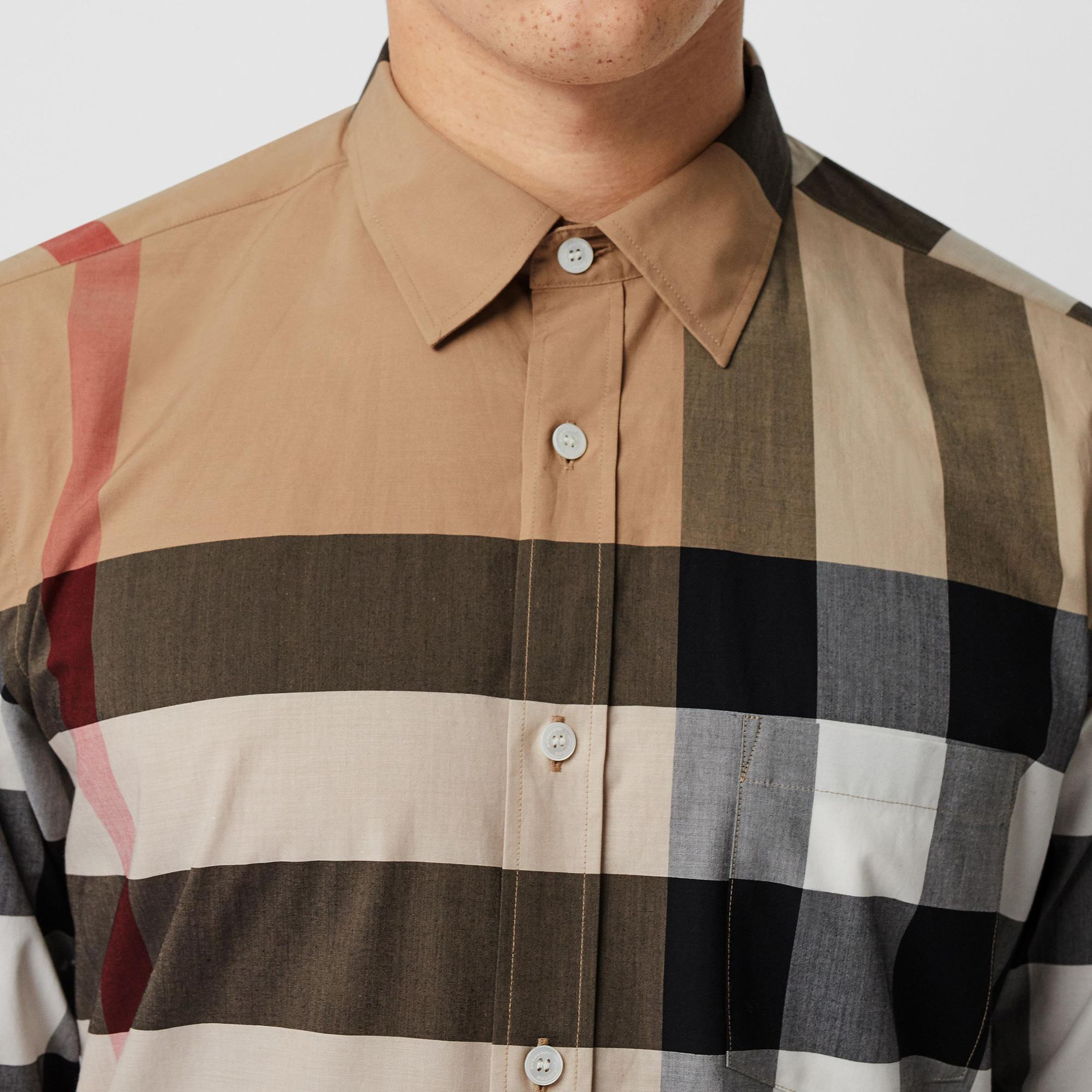 Burberry Windsor Stretch Cotton Erkek Bej Gömlek