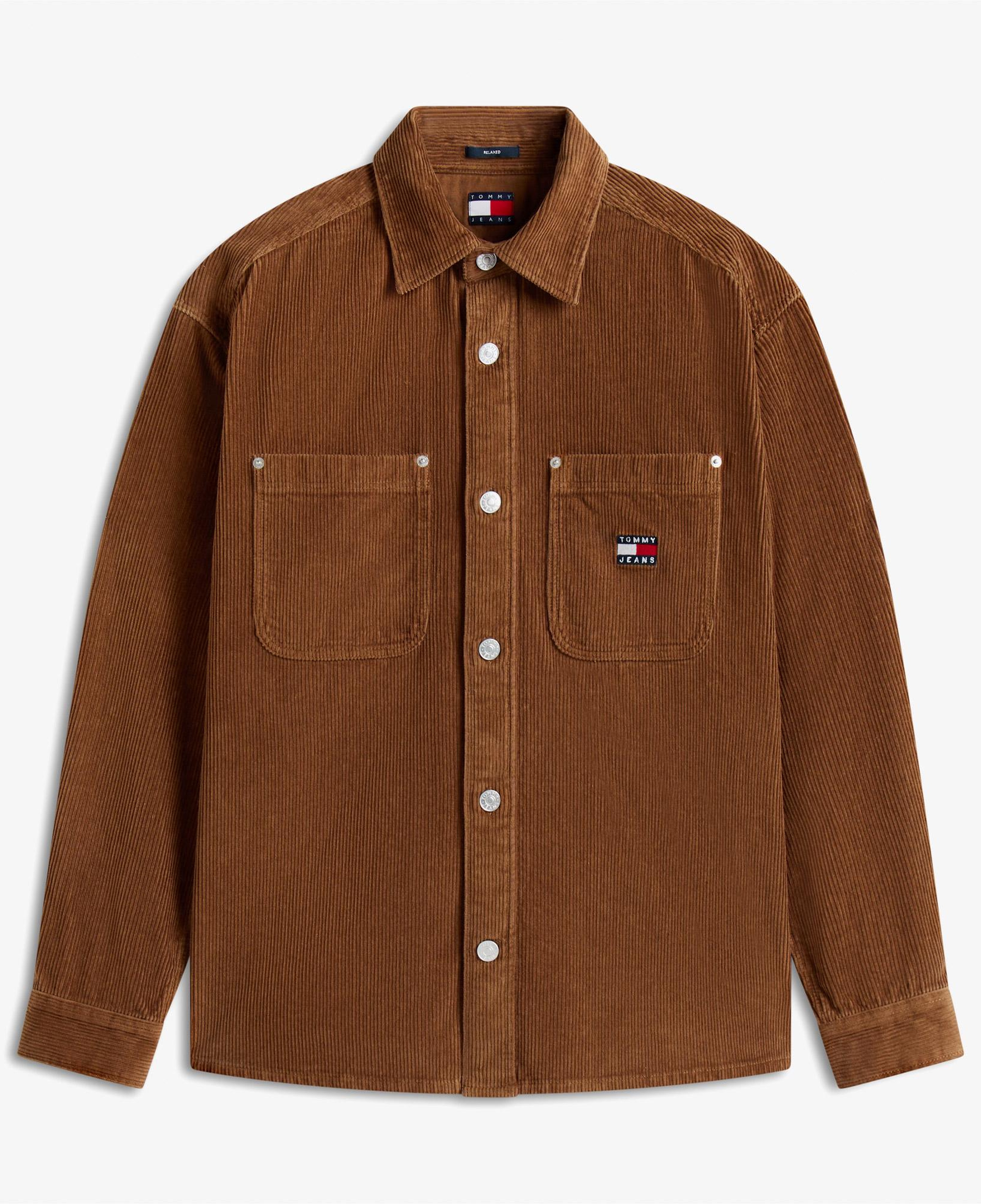 Tommy Jeans Relax Washed Cord Erkek Kahverengi Gömlek