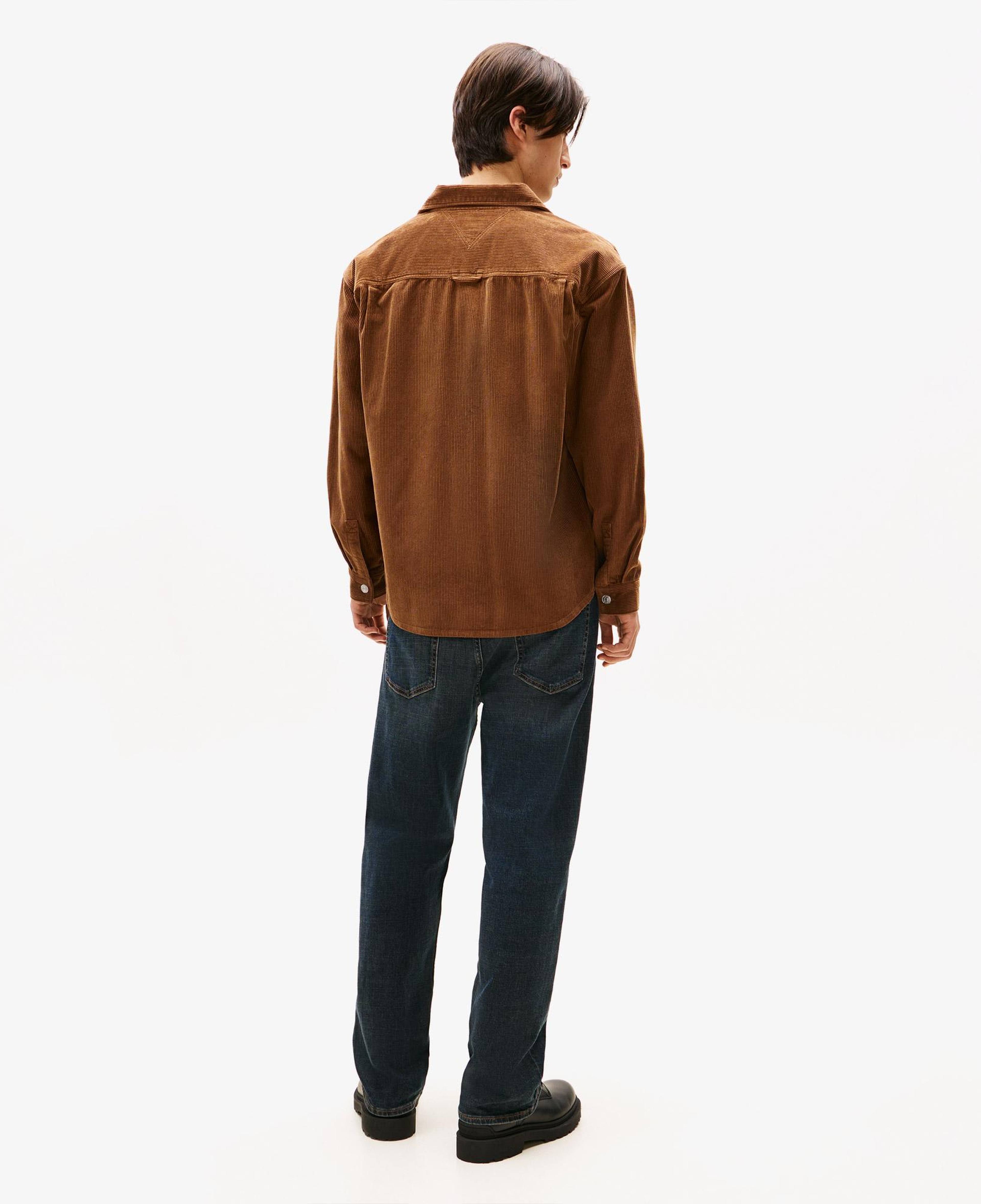 Tommy Jeans Relax Washed Cord Erkek Kahverengi Gömlek