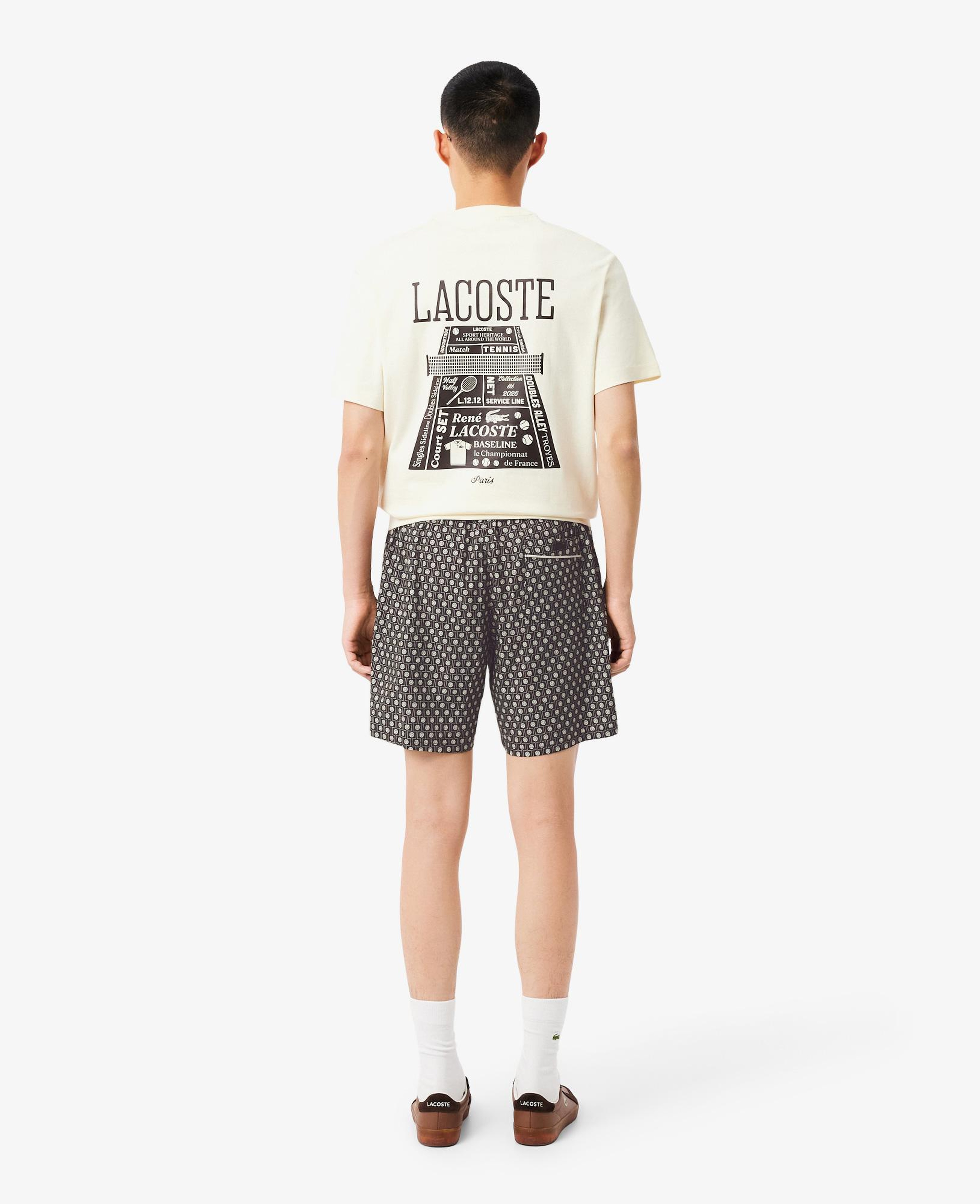 Lacoste Erkek Relaxed Fit Desenli Kahverengi Şort