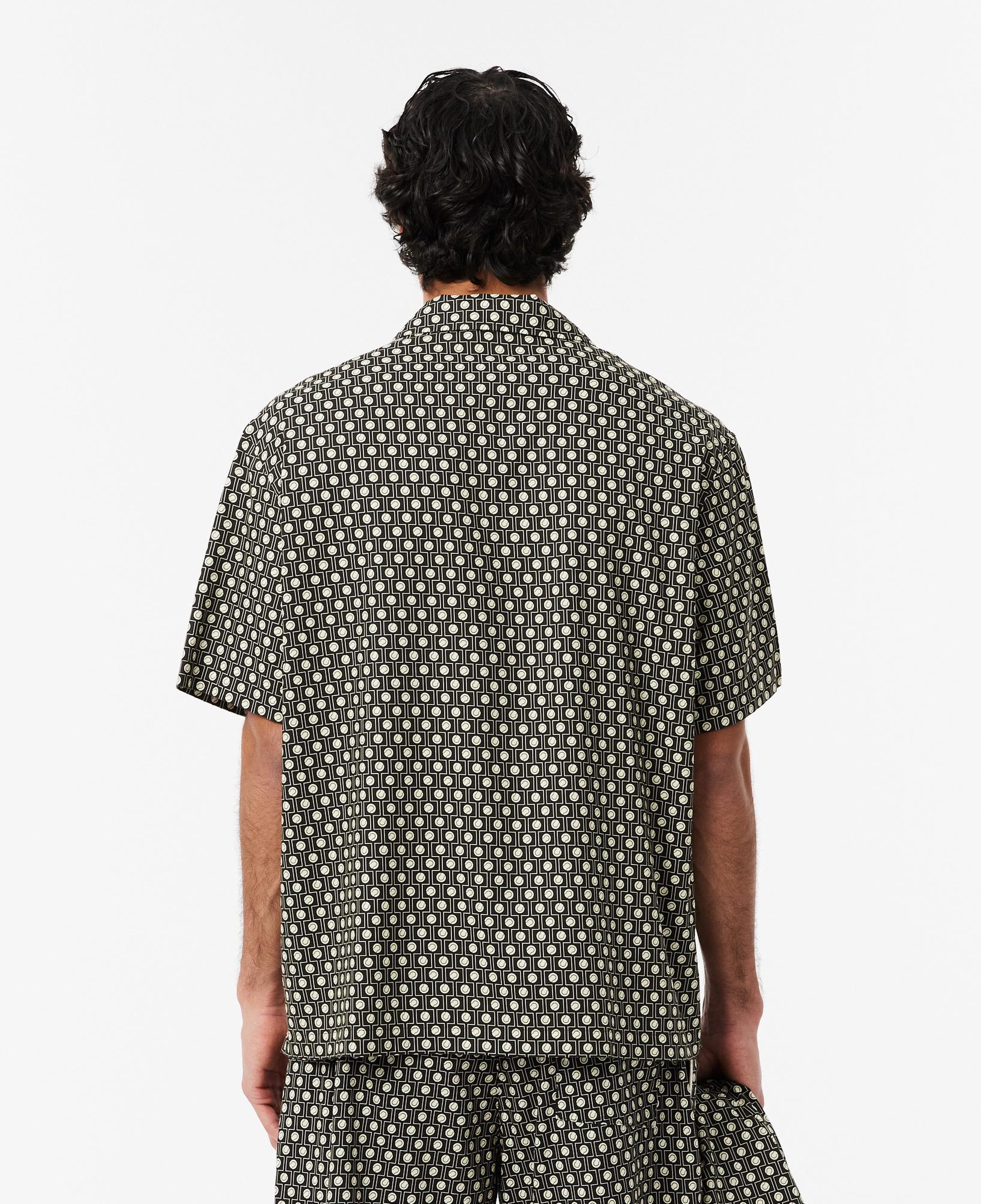 Lacoste Erkek Relaxed Fit Kısa Kollu Desenli Kahverengi Gömlek