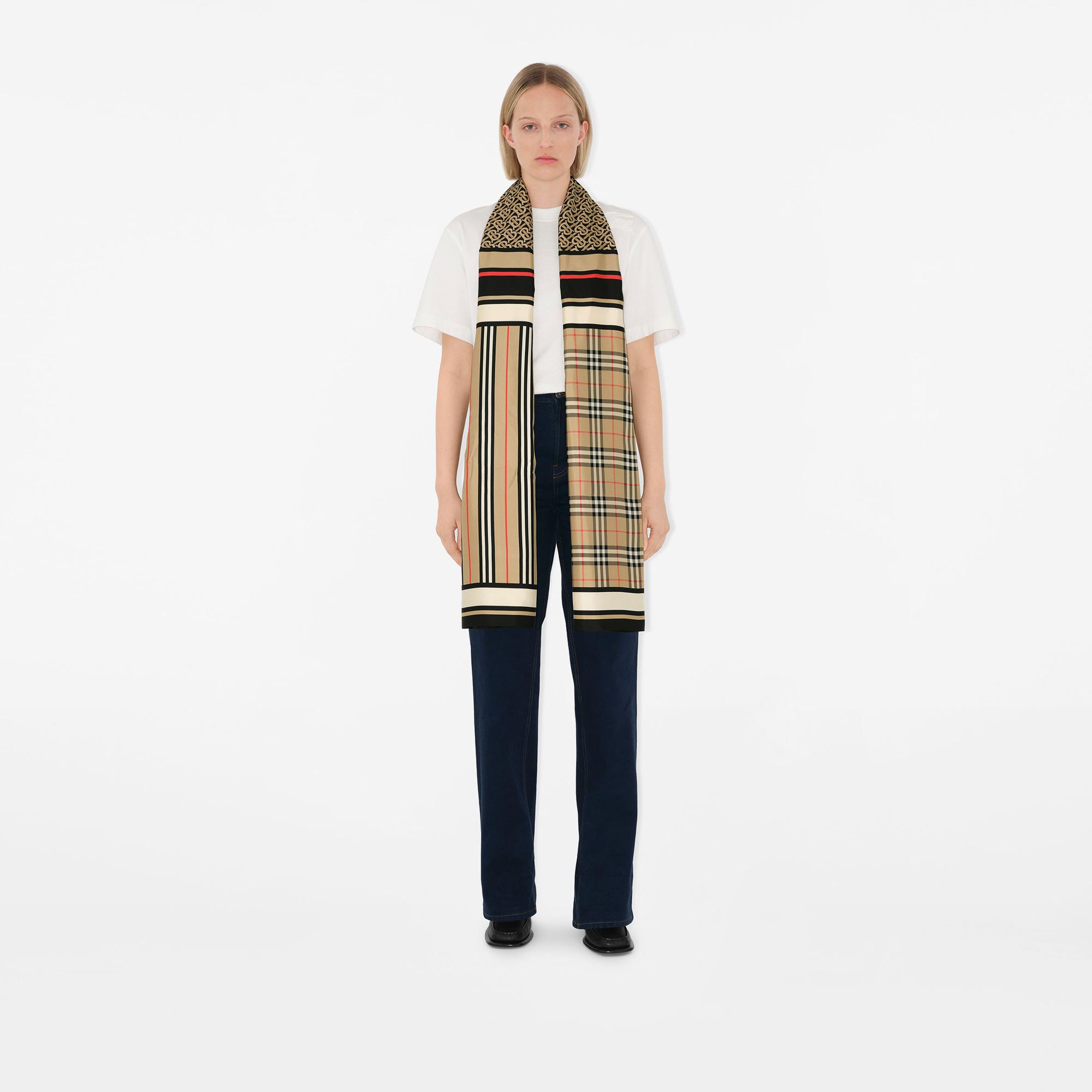 Burberry age Baskılı İpek Kadın Bej Atkı
