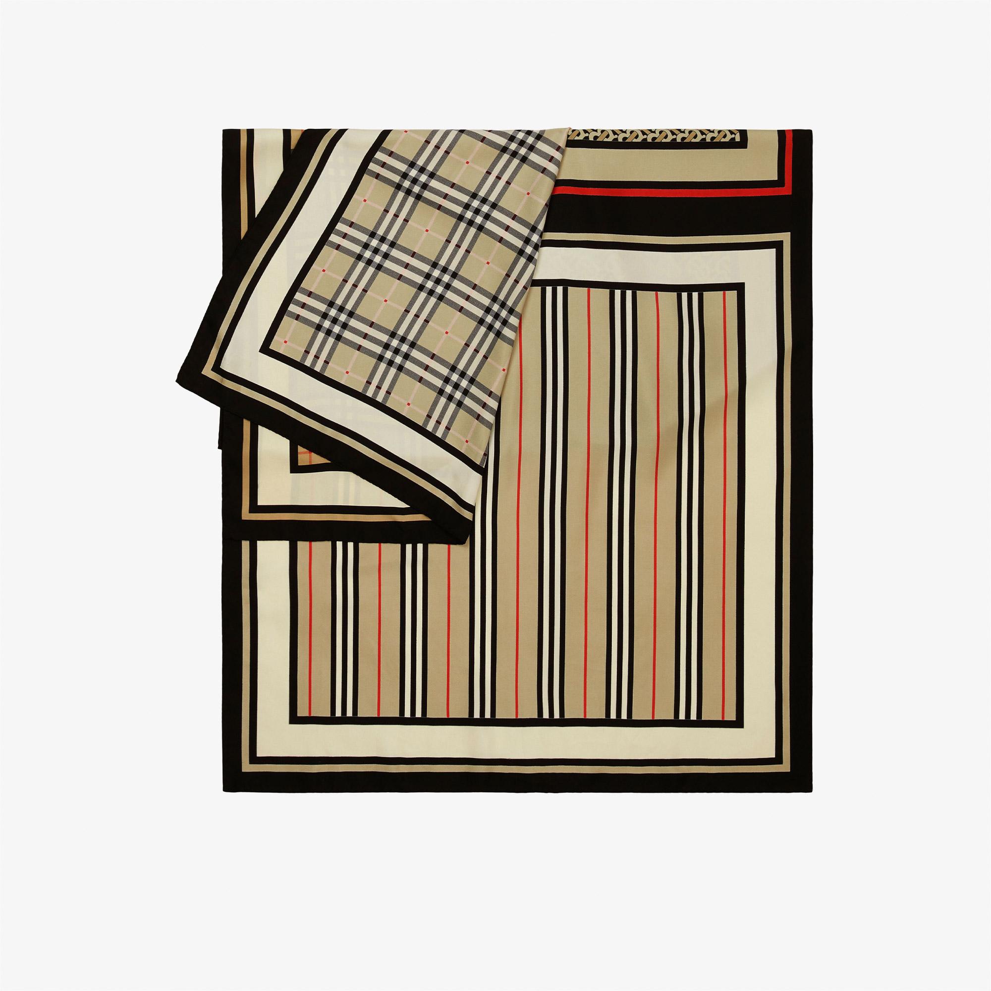 Burberry age Baskılı İpek Kadın Bej Atkı