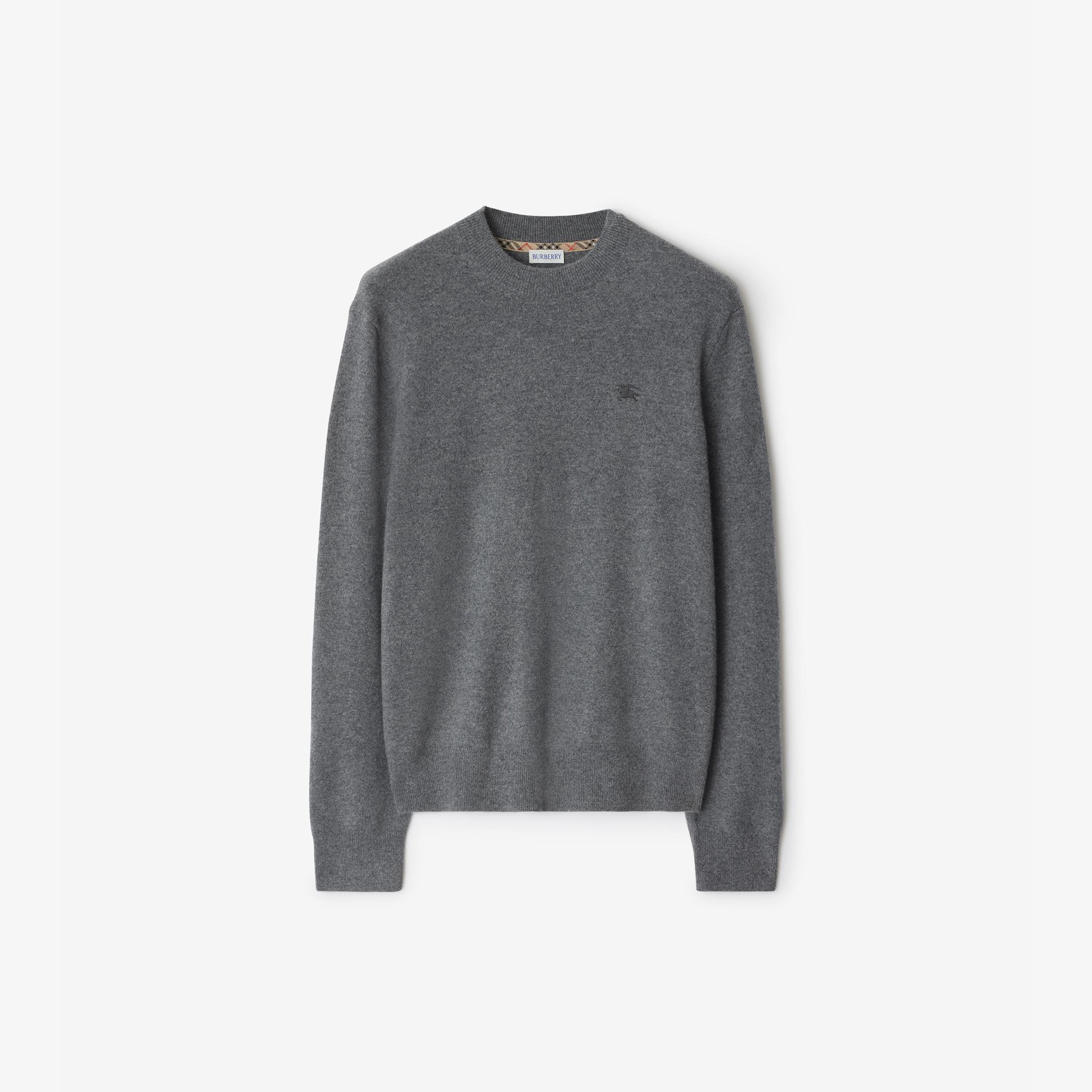Burberry Cashmere Blend Erkek Gri Triko
