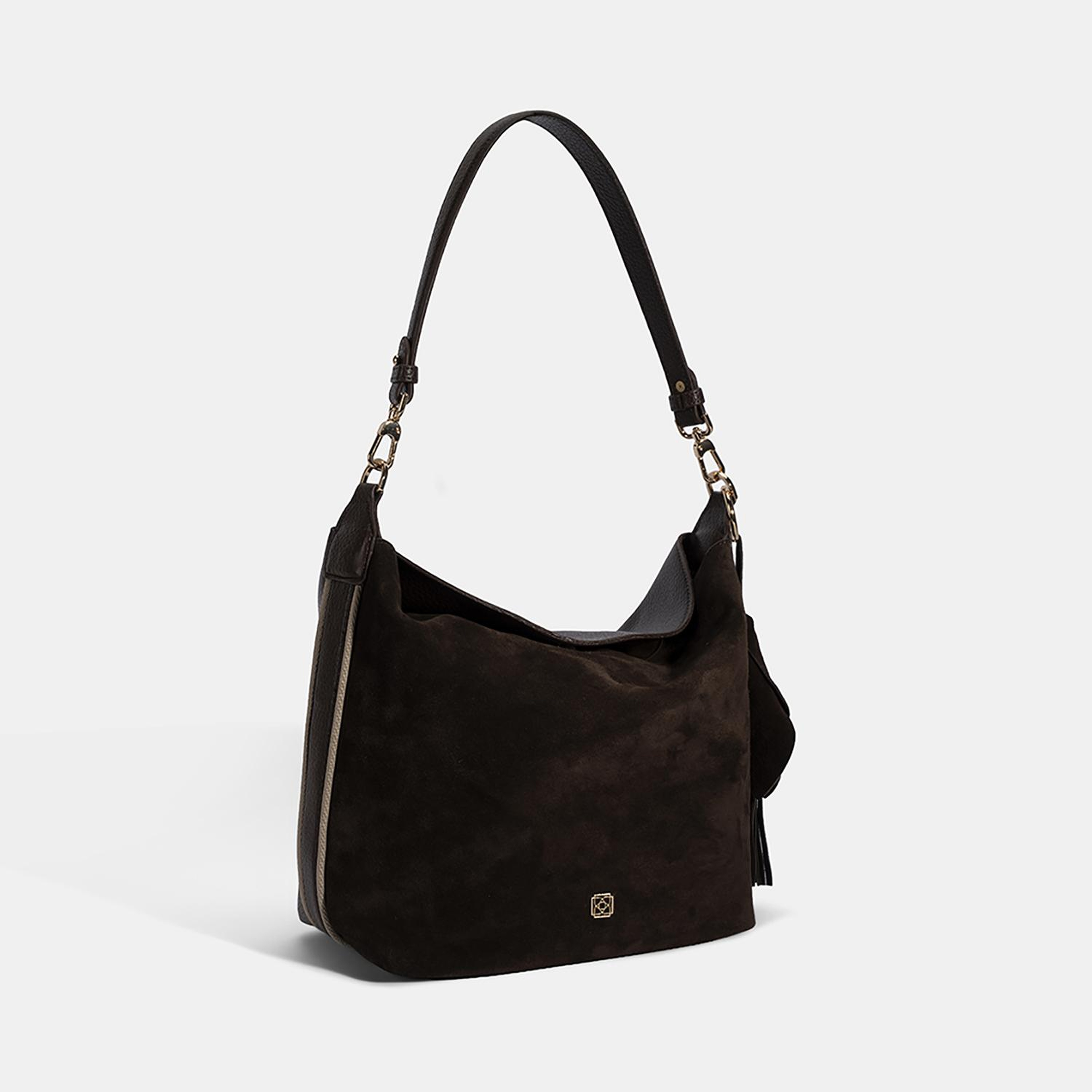 Kadın Acı Kahve Püskül Aksesuarlı Omuz Çantası