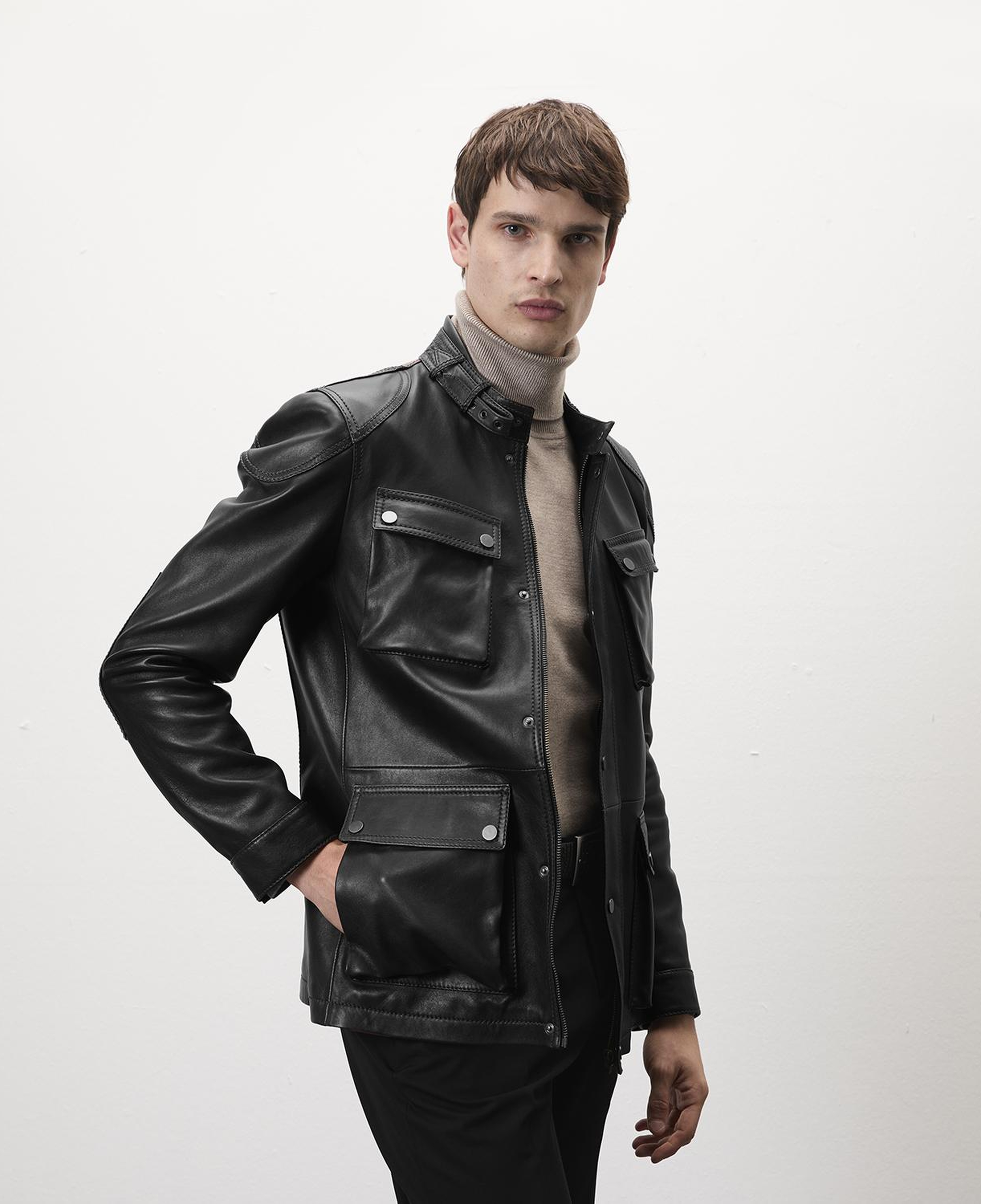 Dione Siyah Erkek Deri Mont