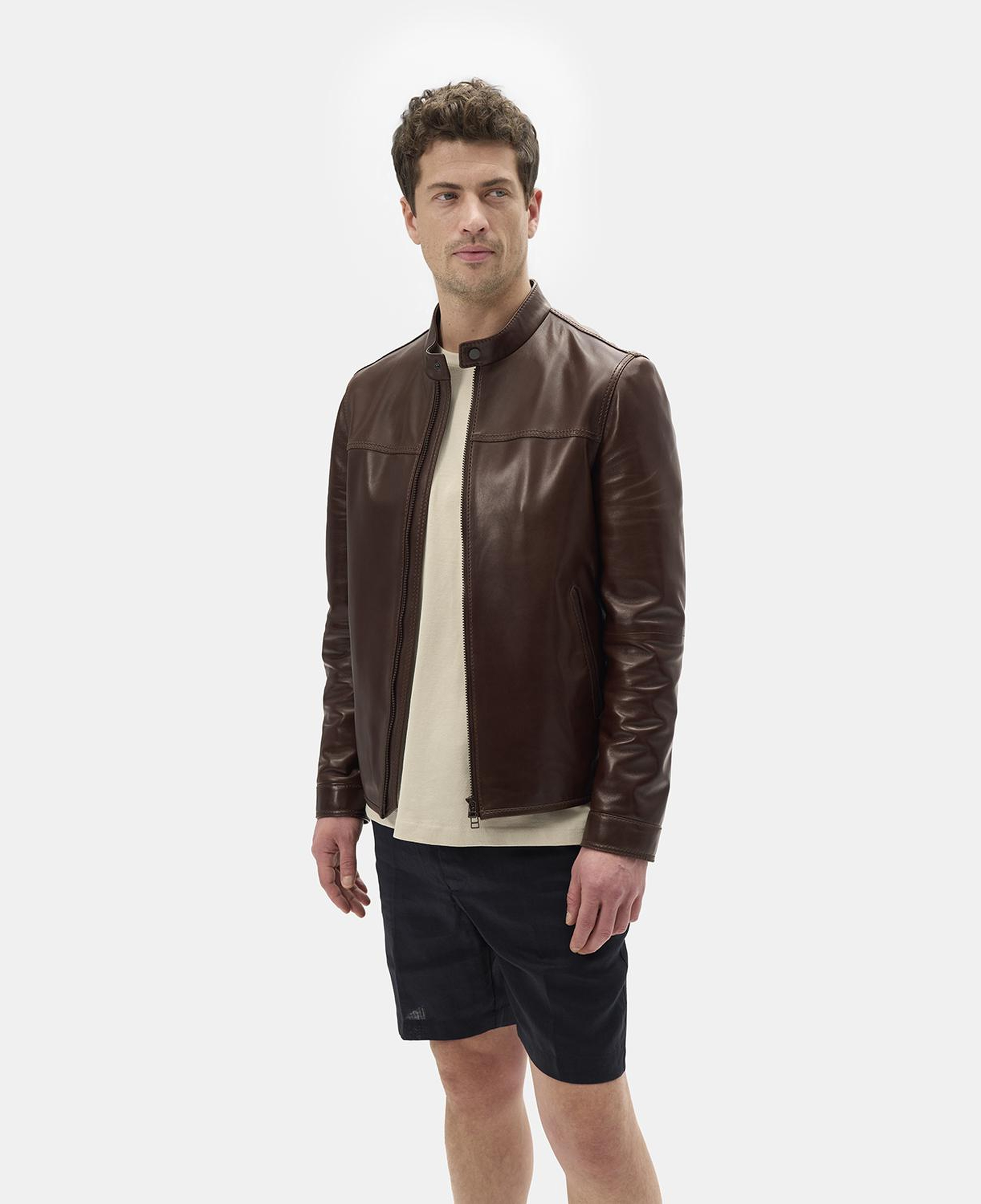 Dyami Kahve Erkek Deri Mont