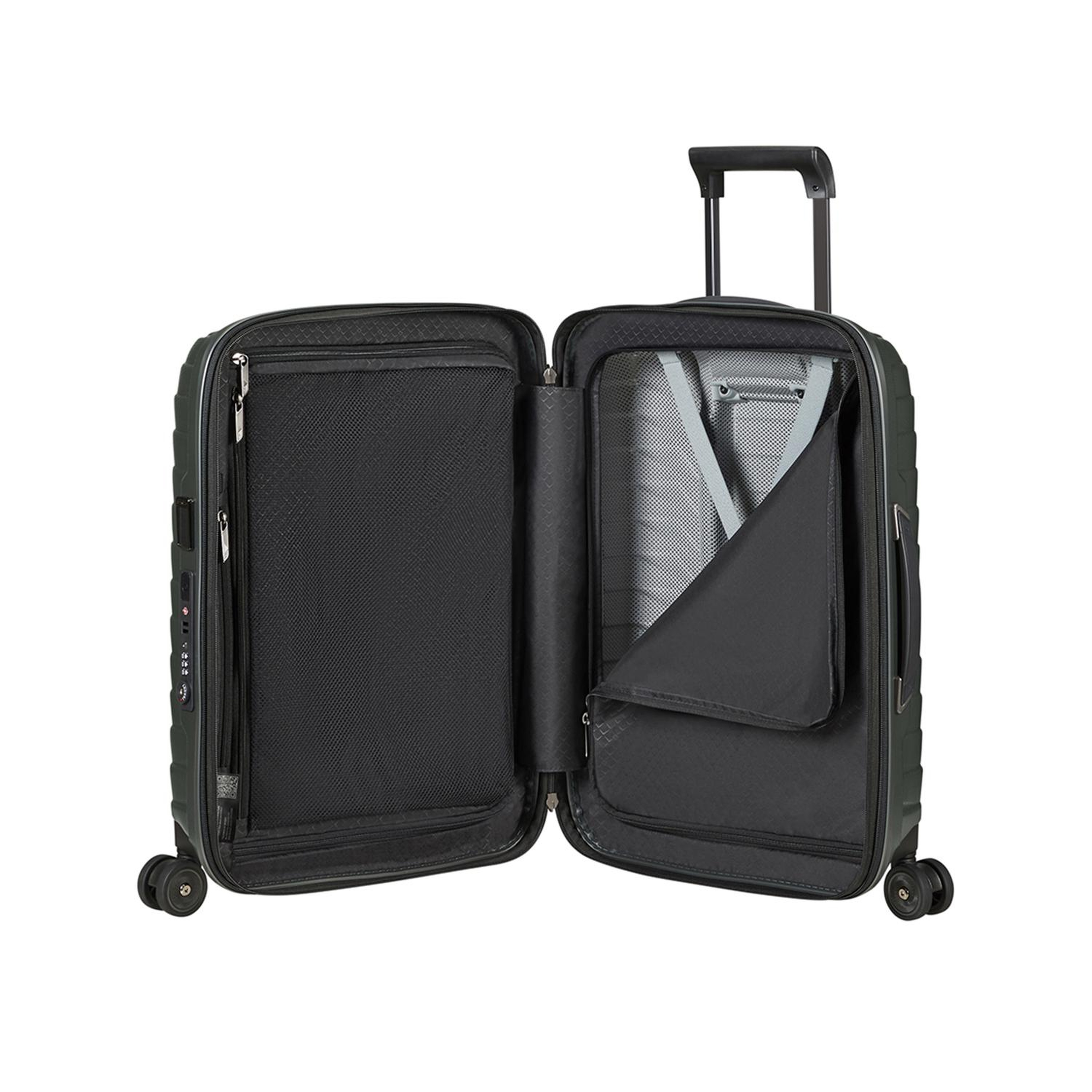 Samsonite Yeşil Spinner Proxis - Körüklü 4 Tekerlekli 55 cm Kabin Boy Valiz