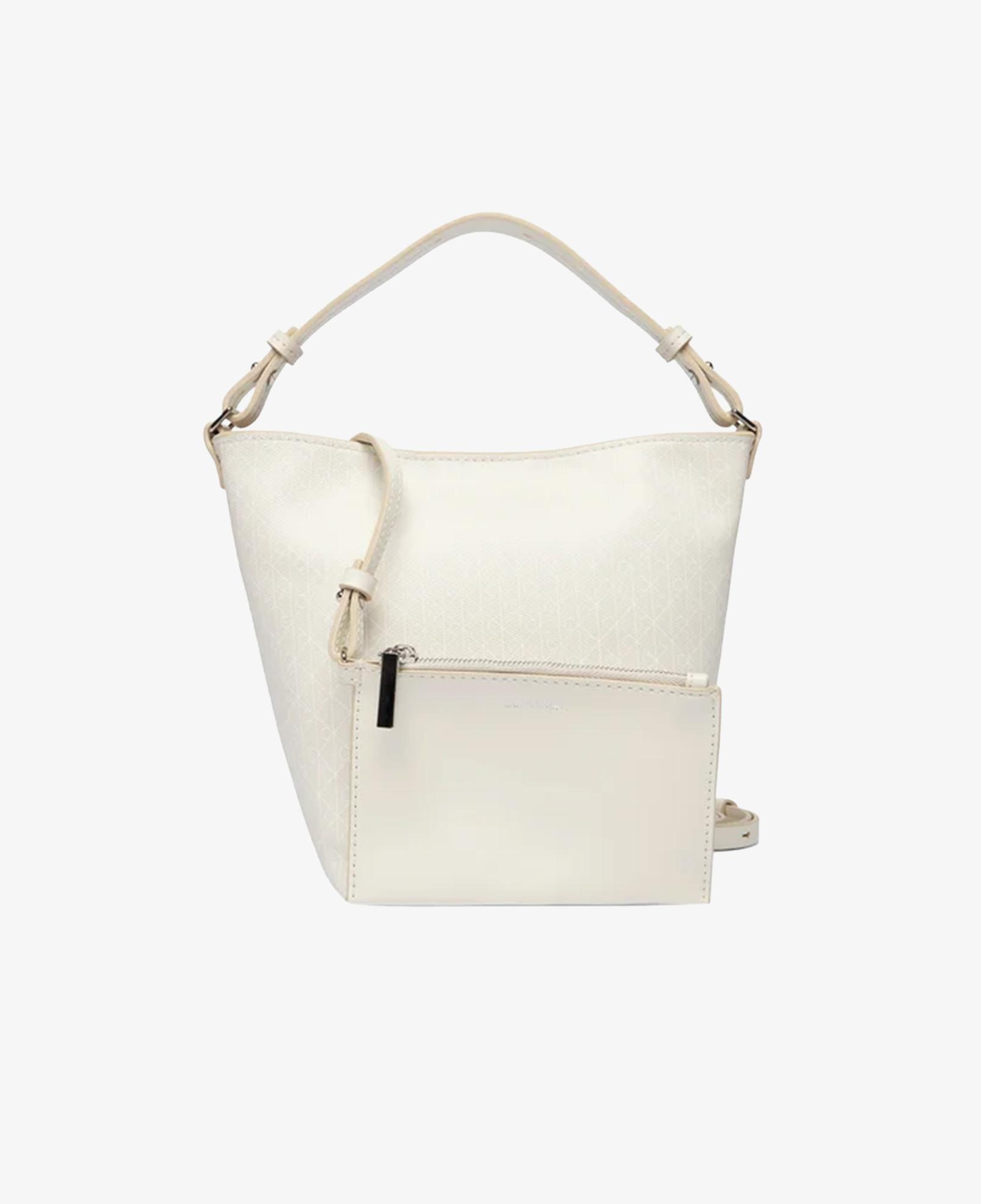 Calvin Klein Emblem Bucket Crossbody Kadın Beyaz El Çantası