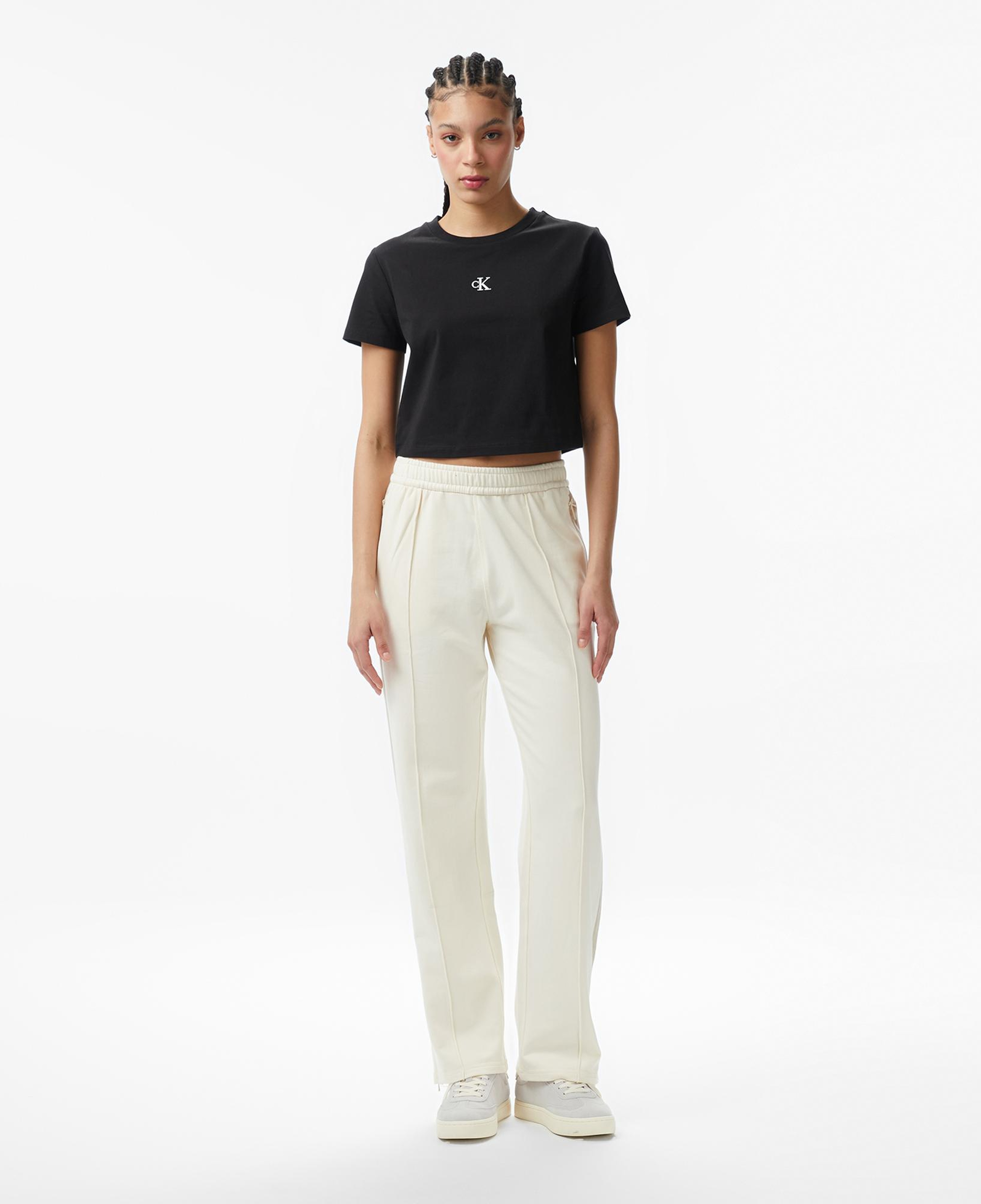 Calvin Klein Stretch Terry Track Kadın Beyaz Pantolon
