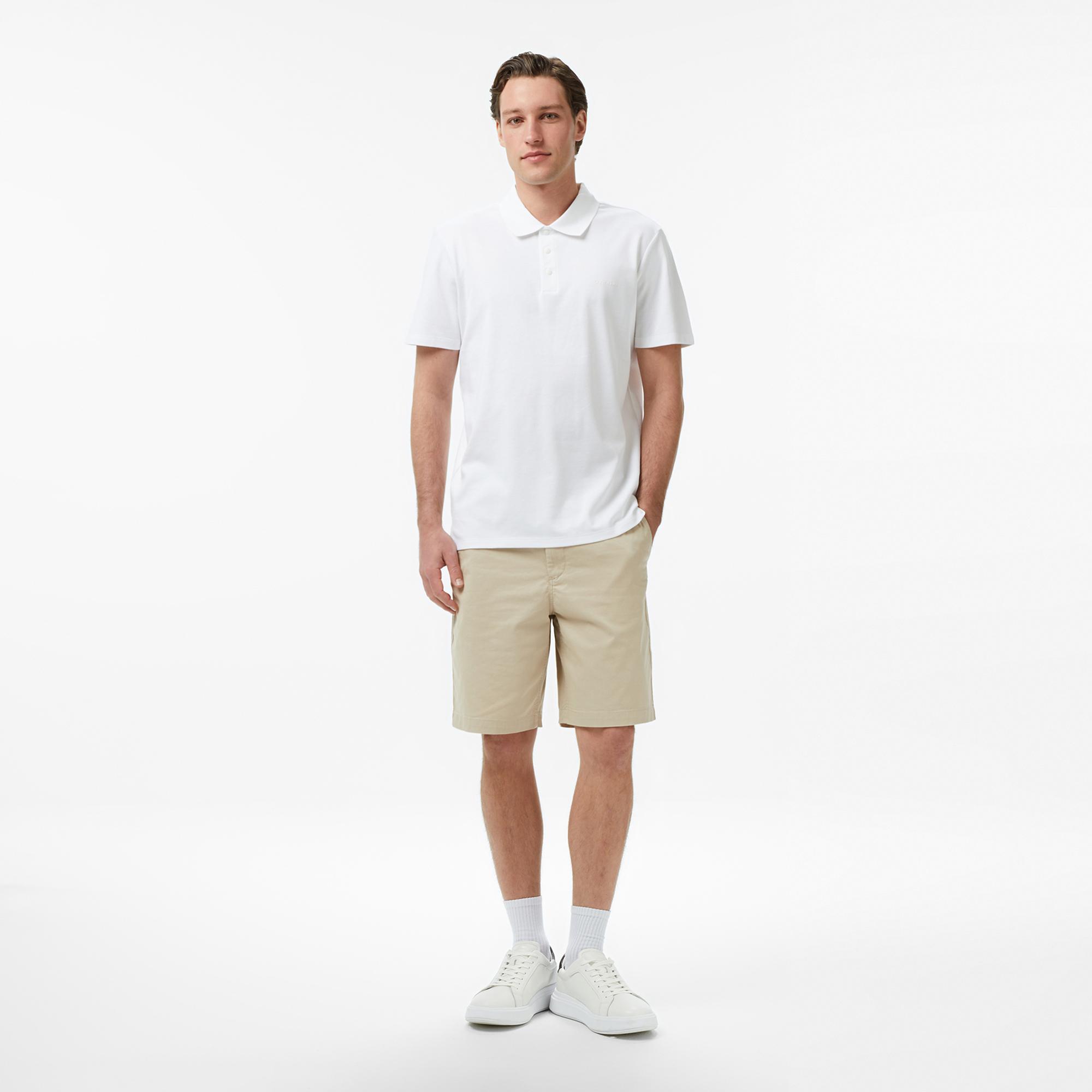 Calvin Klein Tech Interlock Erkek Beyaz Polo