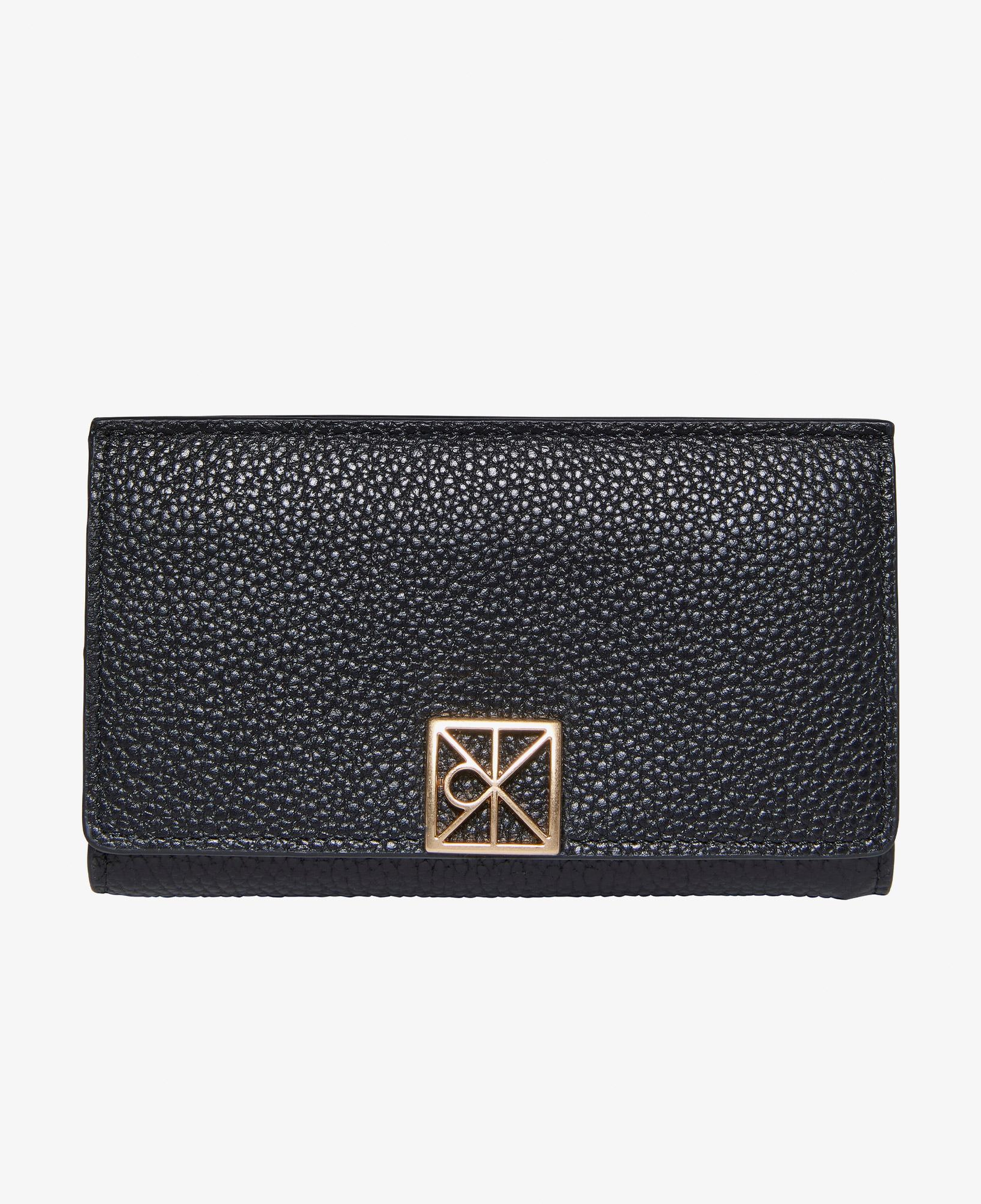 Calvin Klein Emblem Pebble Snap Kadın Siyah Kartlık