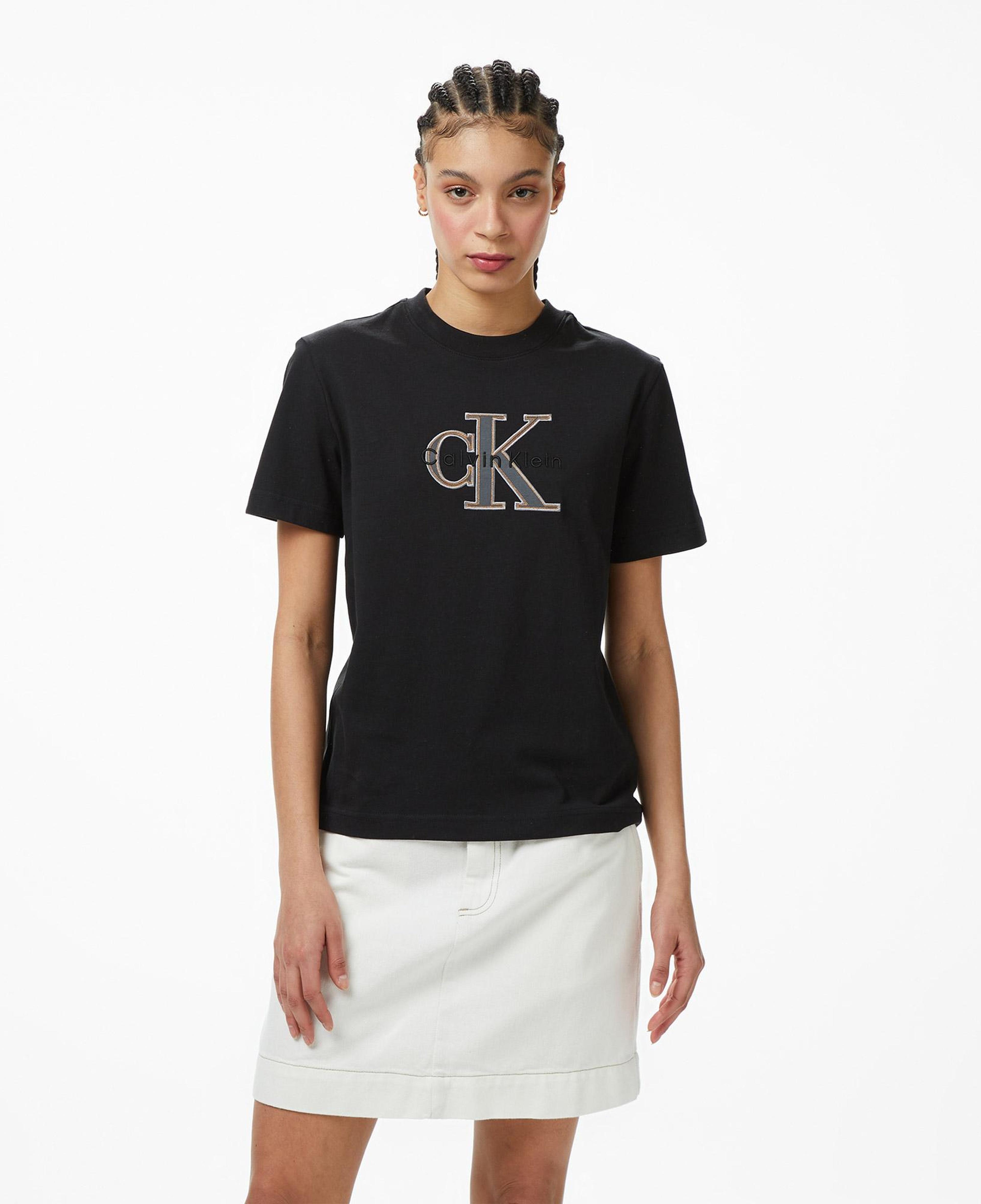 Calvin Klein Hero Classic Monologo Kadın Siyah T-Shirt