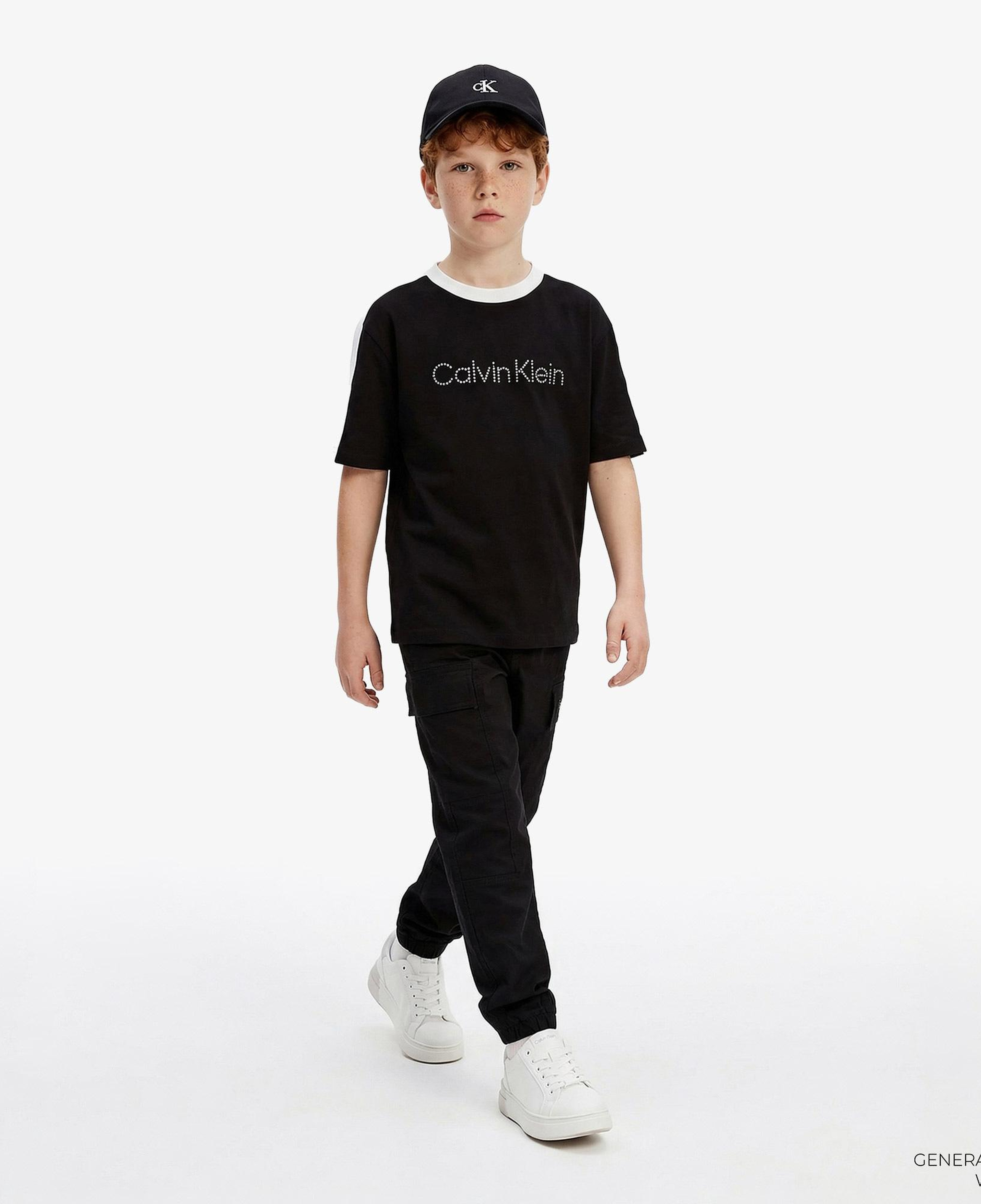 Calvin Klein Co Sateen Cargo Çocuk Siyah Pantolon