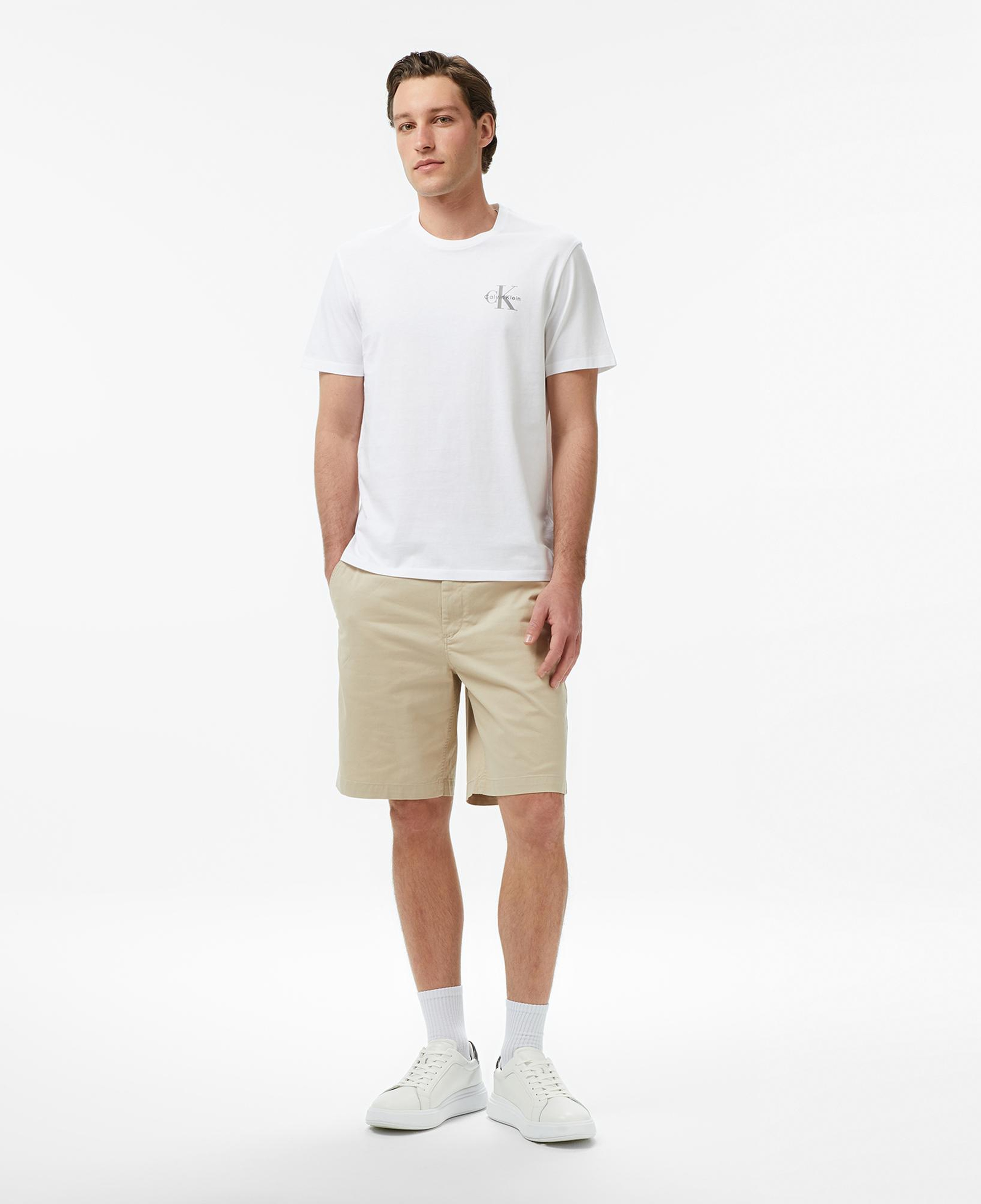 Calvin Klein 30S Jersey Classic Micro Mono Erkek Beyaz T-Shirt