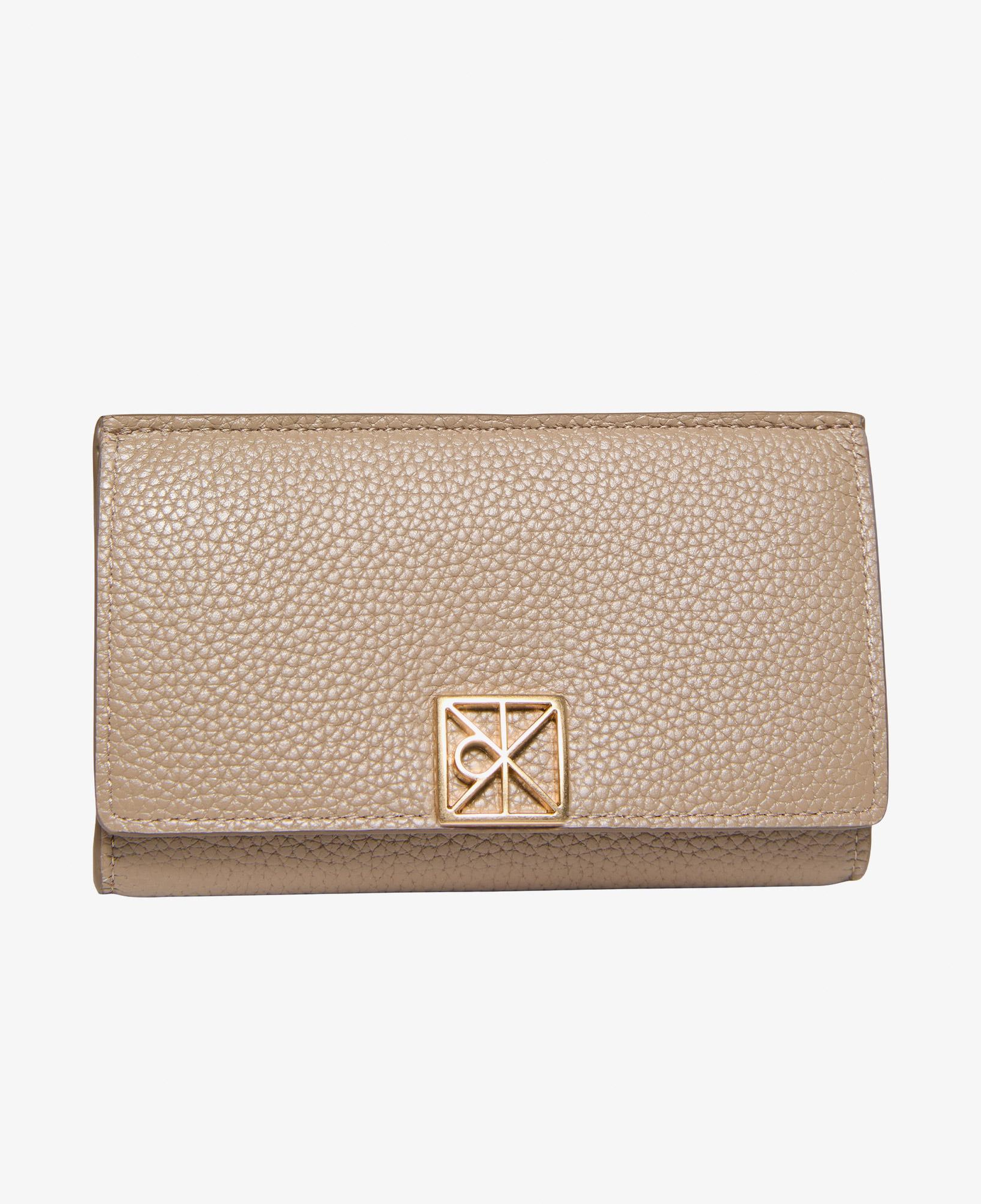 Calvin Klein Emblem Pebble Snap Kadın Kahverengi Kartlık