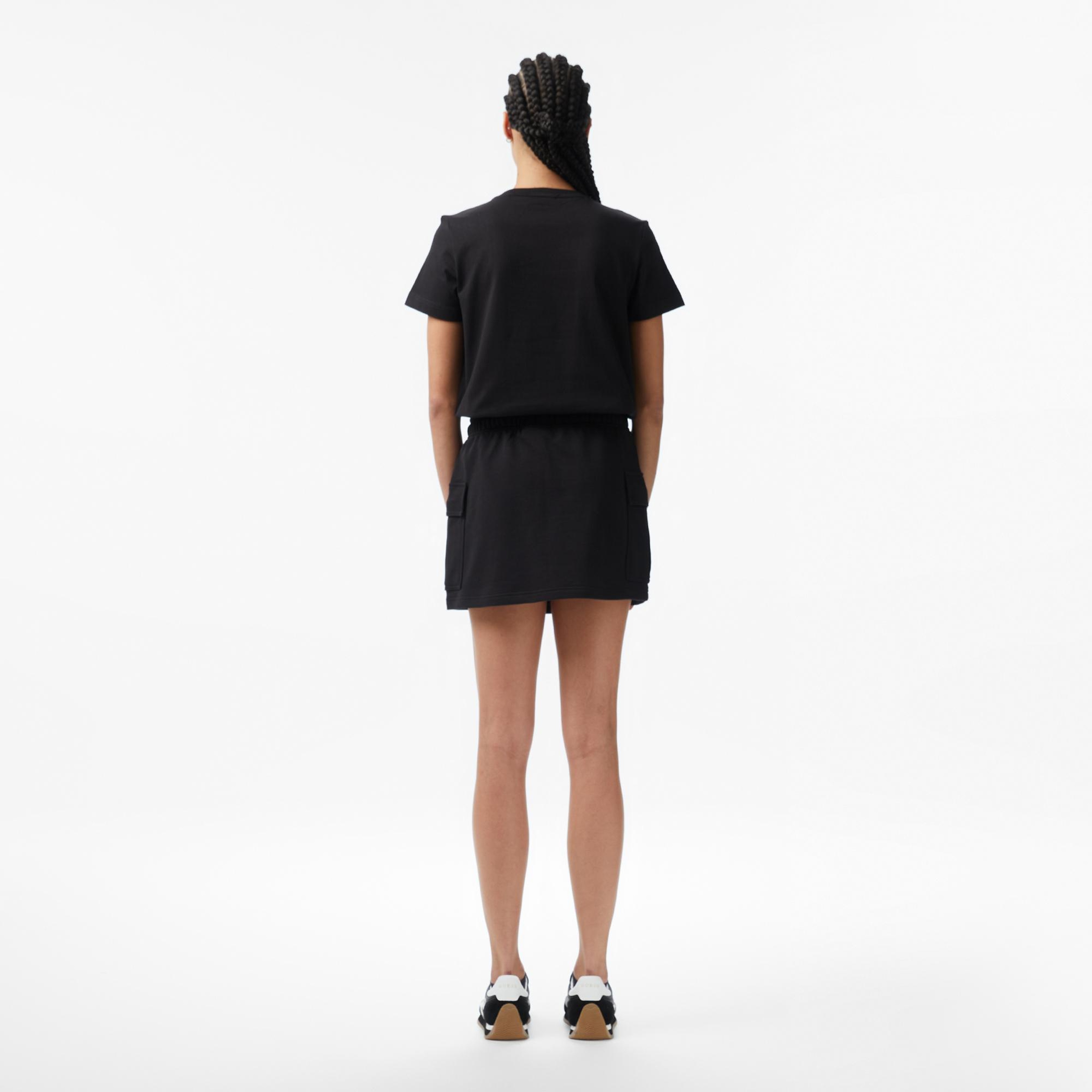 Calvin Klein Monogram Terry Cargo Kadın Siyah Etek