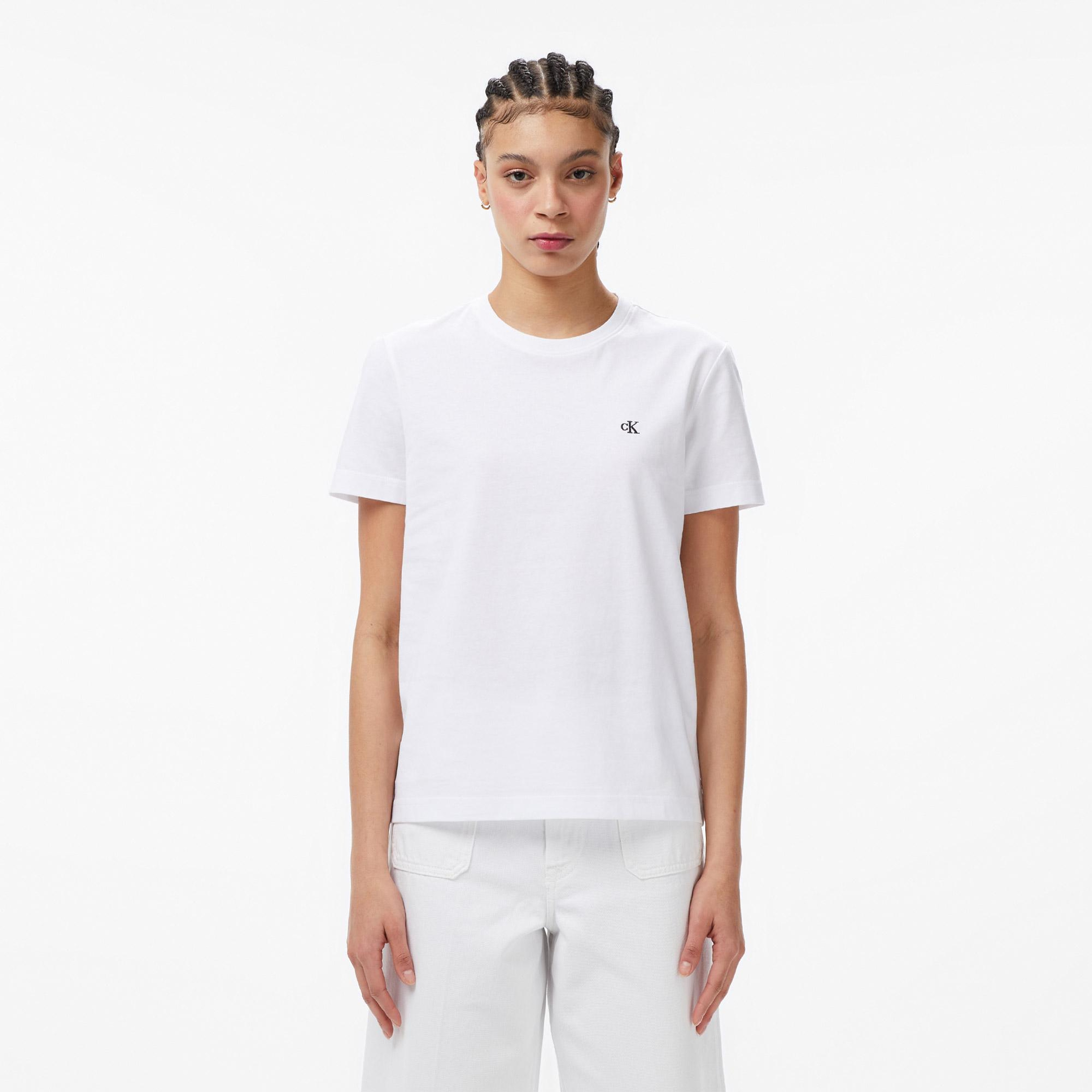 Calvin Klein Monogram Kadın Beyaz T-Shirt