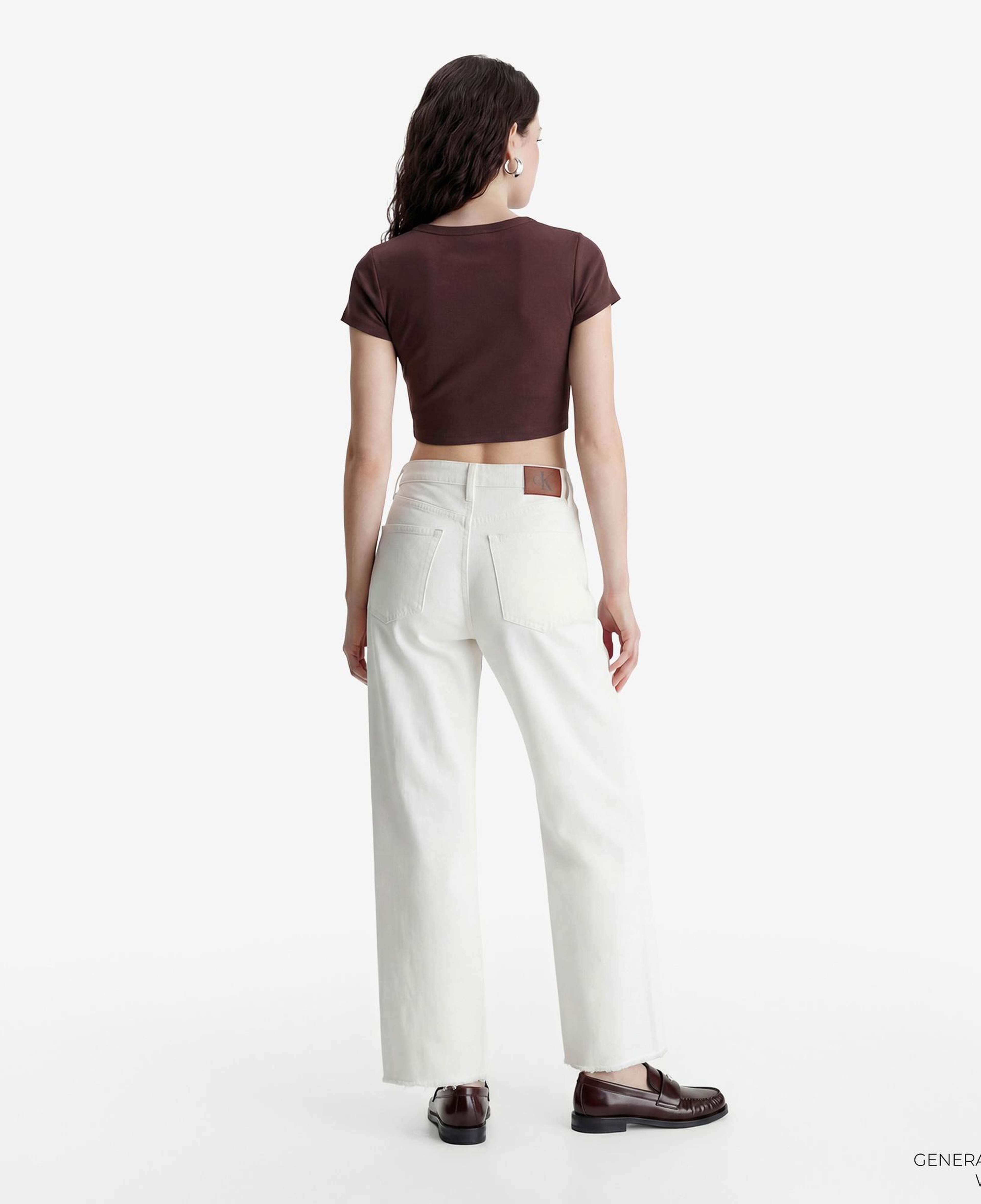 Calvin Klein Woven Label 2X2 Baby Rib Baby Kadın Kahverengi T-Shirt