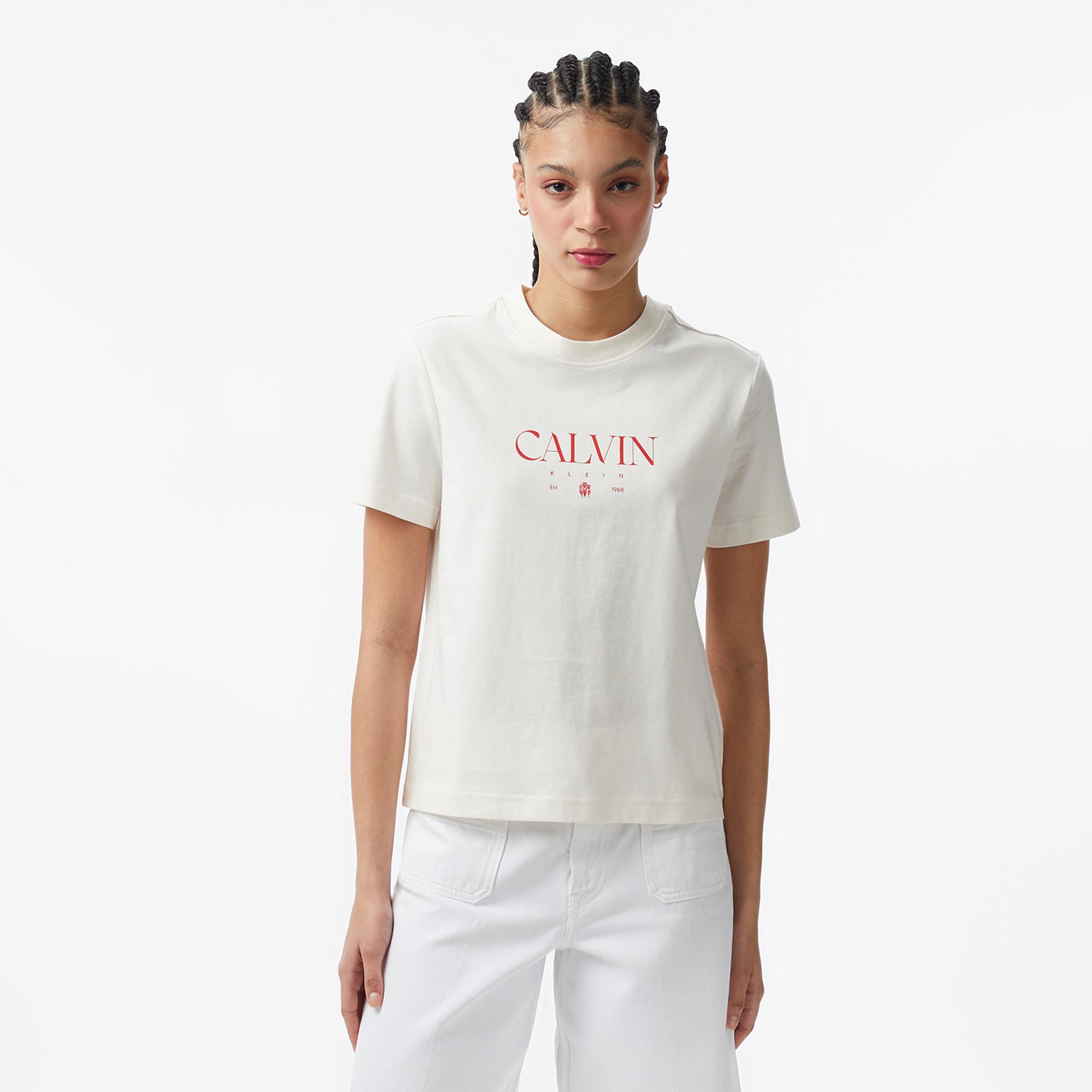 Calvin Klein Concept Graphic Kadın Beyaz T-Shirt