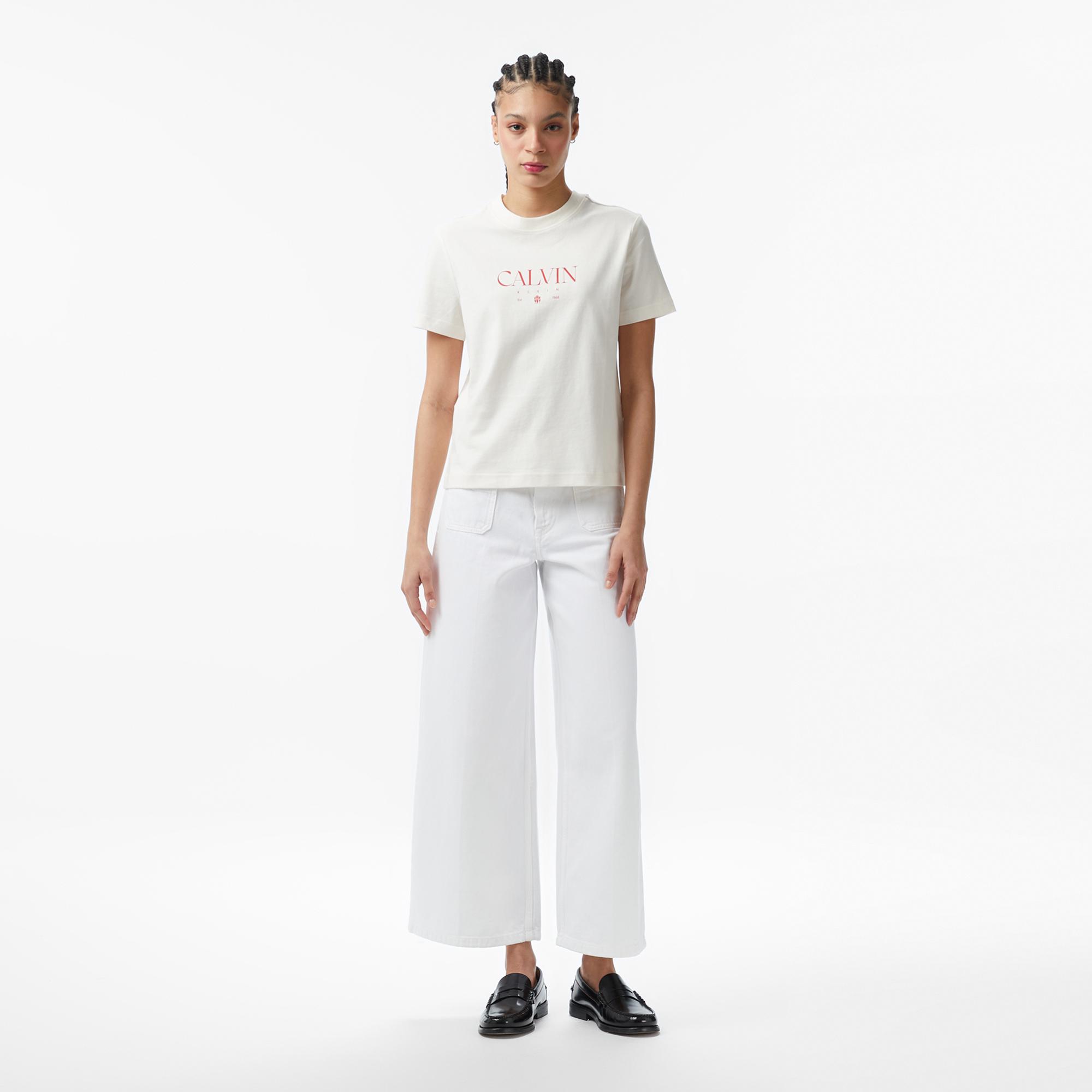 Calvin Klein Concept Graphic Kadın Beyaz T-Shirt