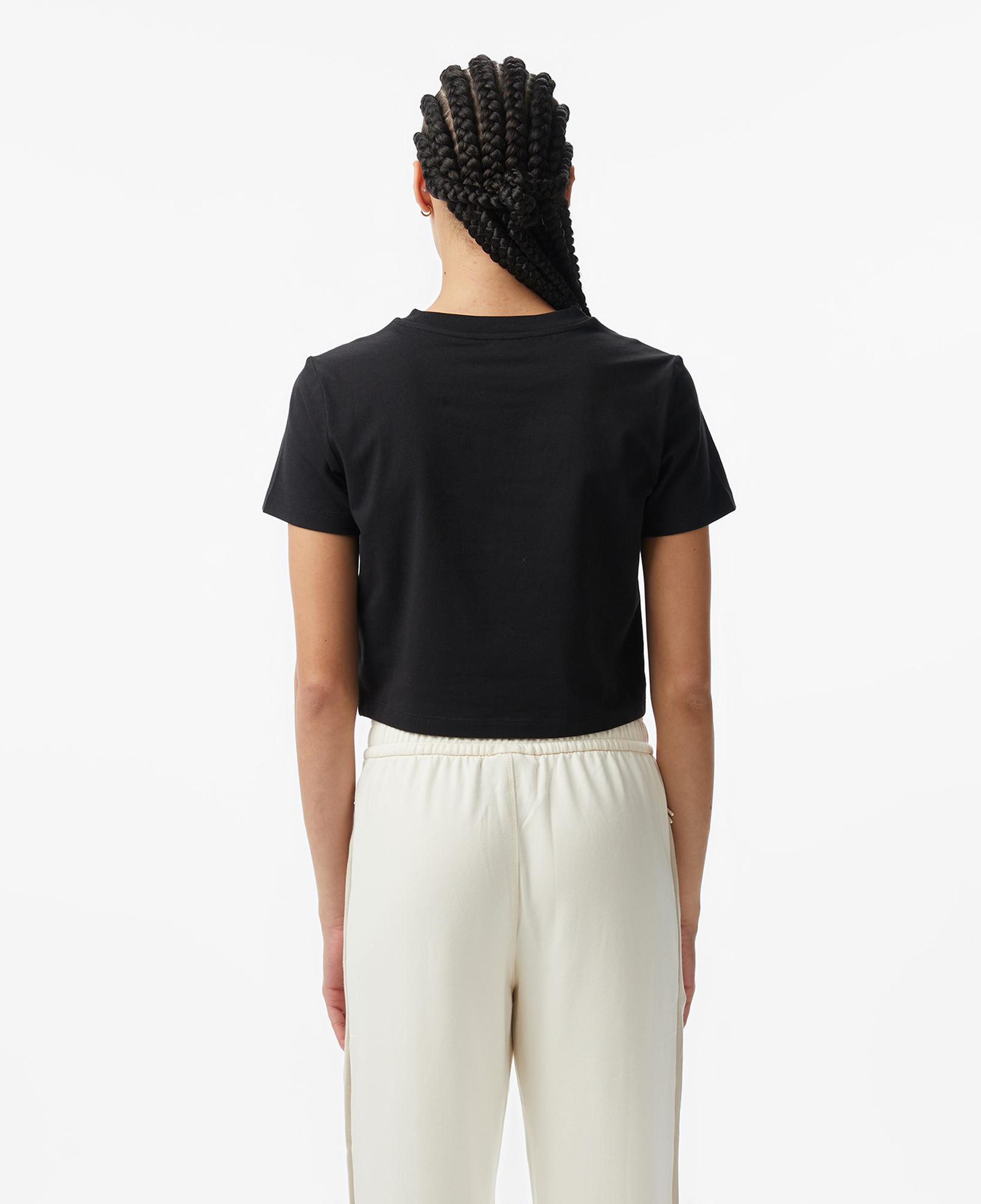 Calvin Klein Logo Cropped Kadın Siyah T-Shirt