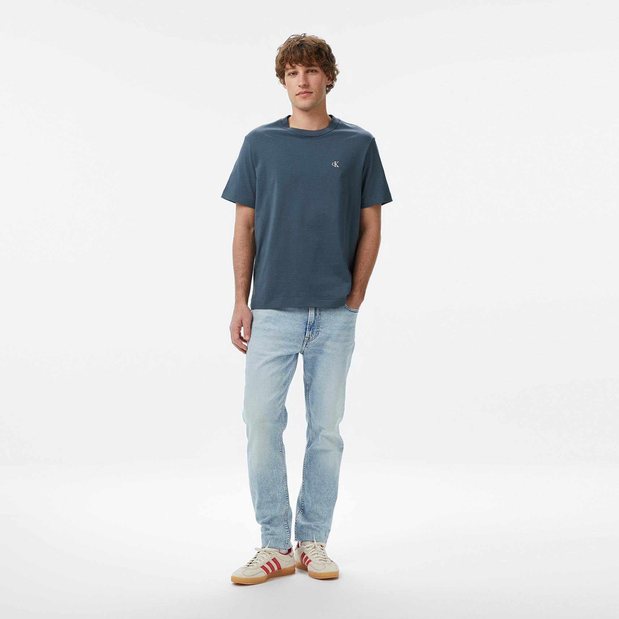 Calvin Klein Easy Monogram Erkek Mavi T-Shirt
