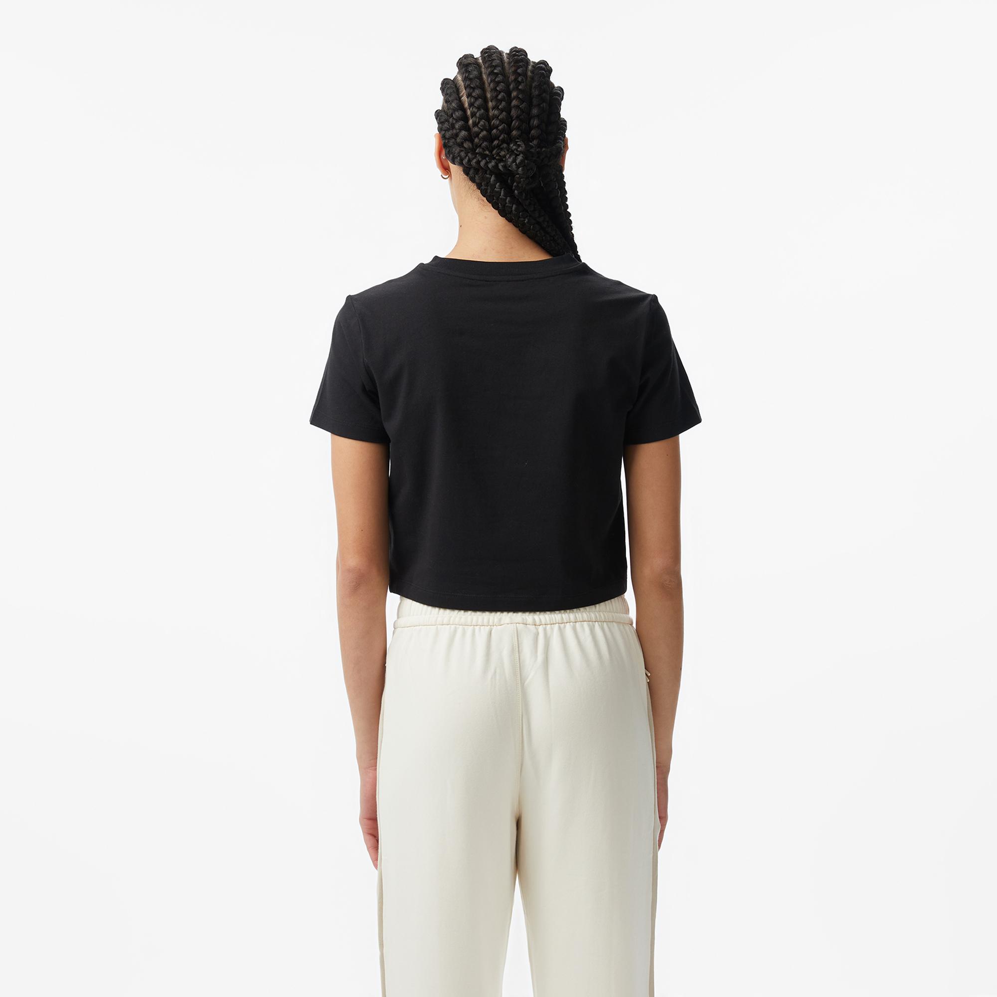 Calvin Klein Logo Cropped  Kadın Siyah T-Shirt