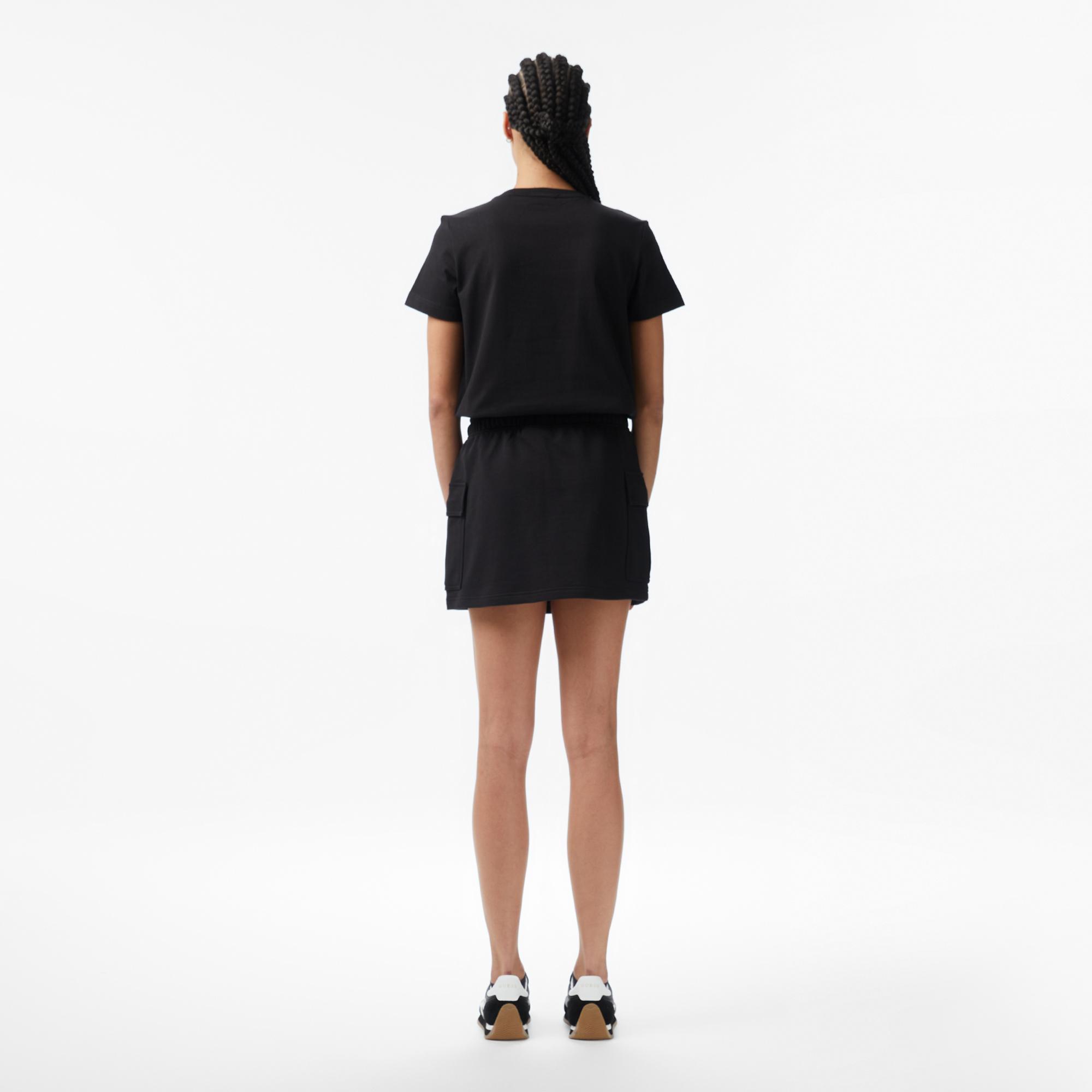 Calvin Klein Monogram Terry Cargo Kadın Siyah Etek