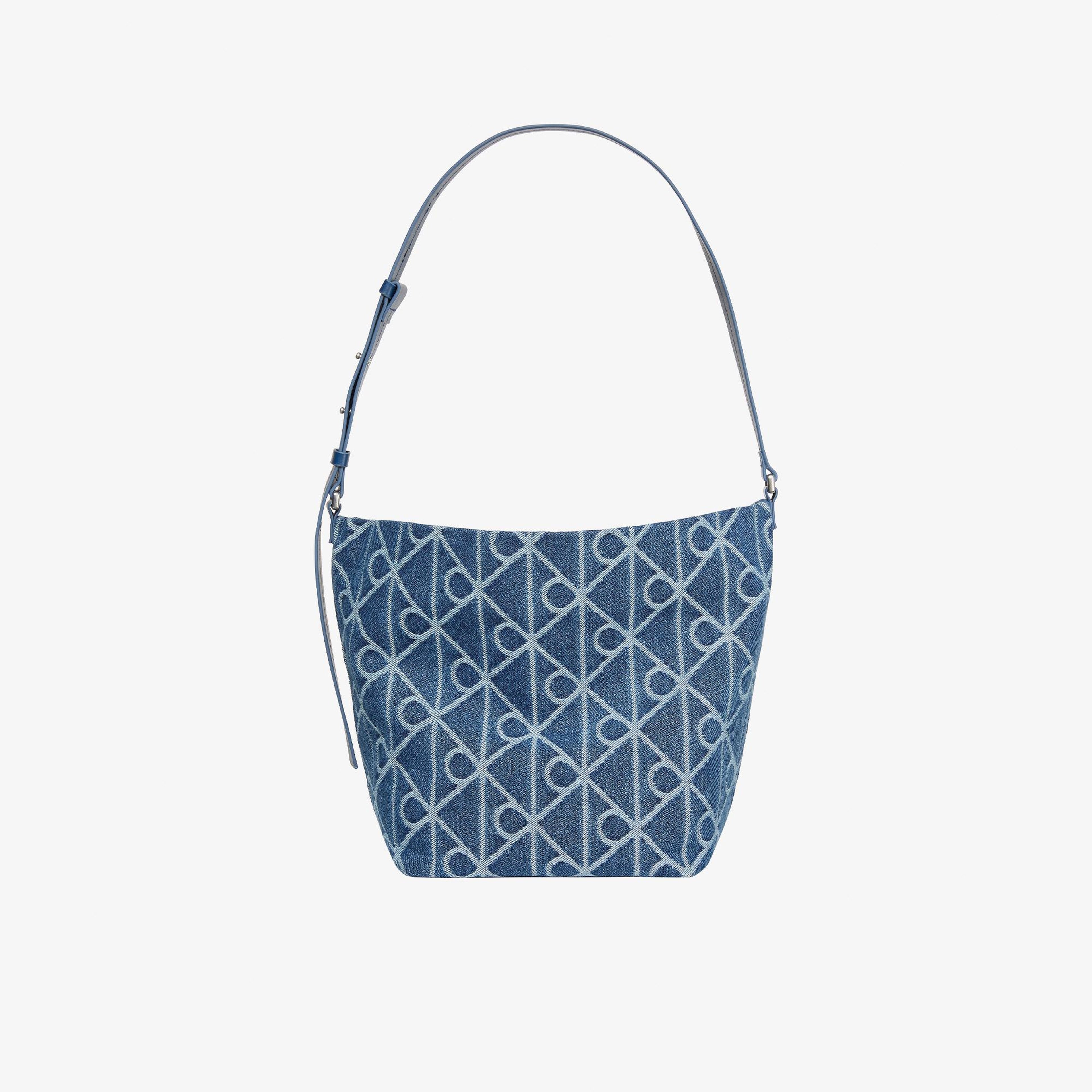 Calvin Klein Emblem Denim Bucket Kadın Mavi El Çantası