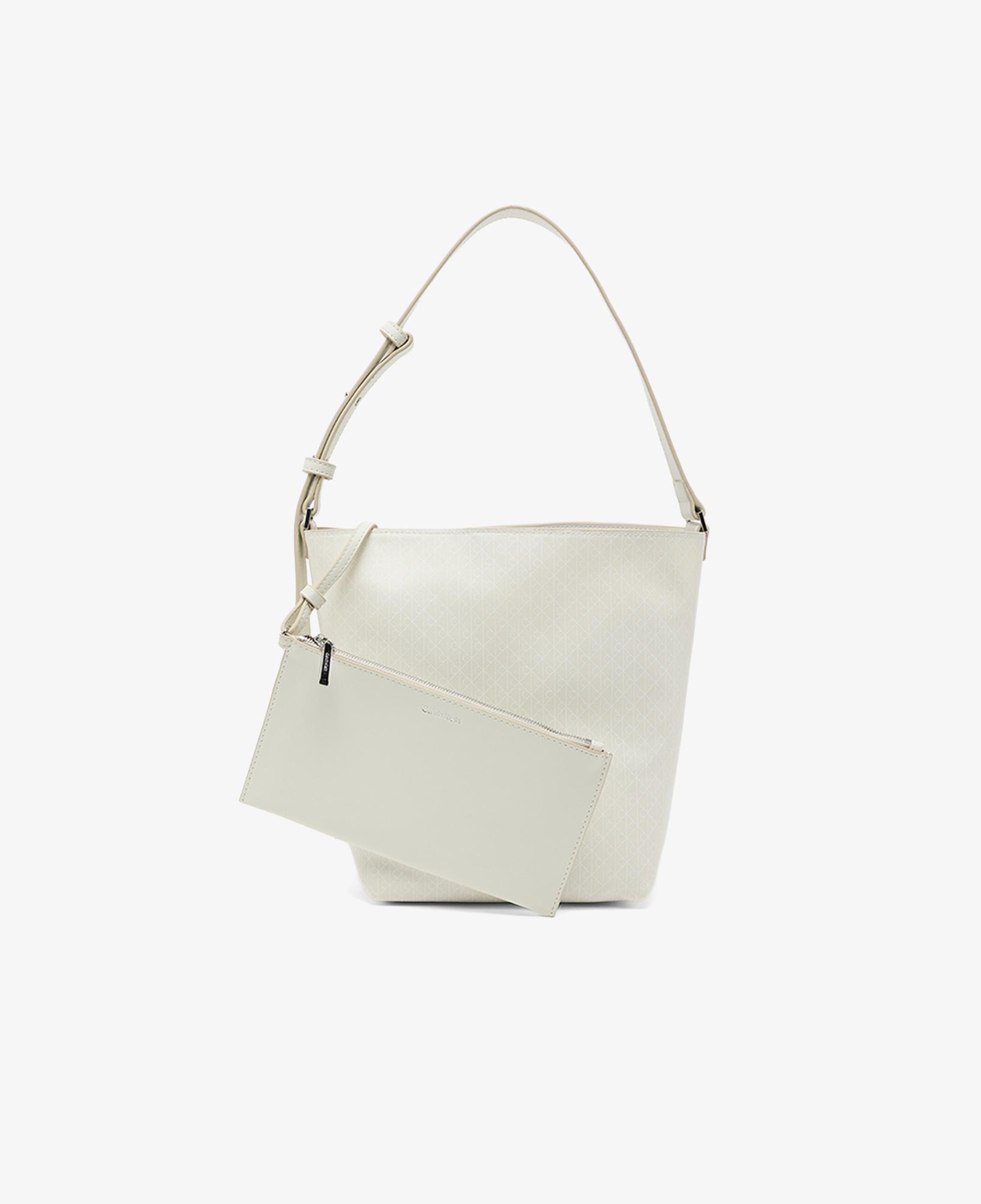 Calvin Klein Emblem Medium Bucket Kadın Beyaz El Çantası