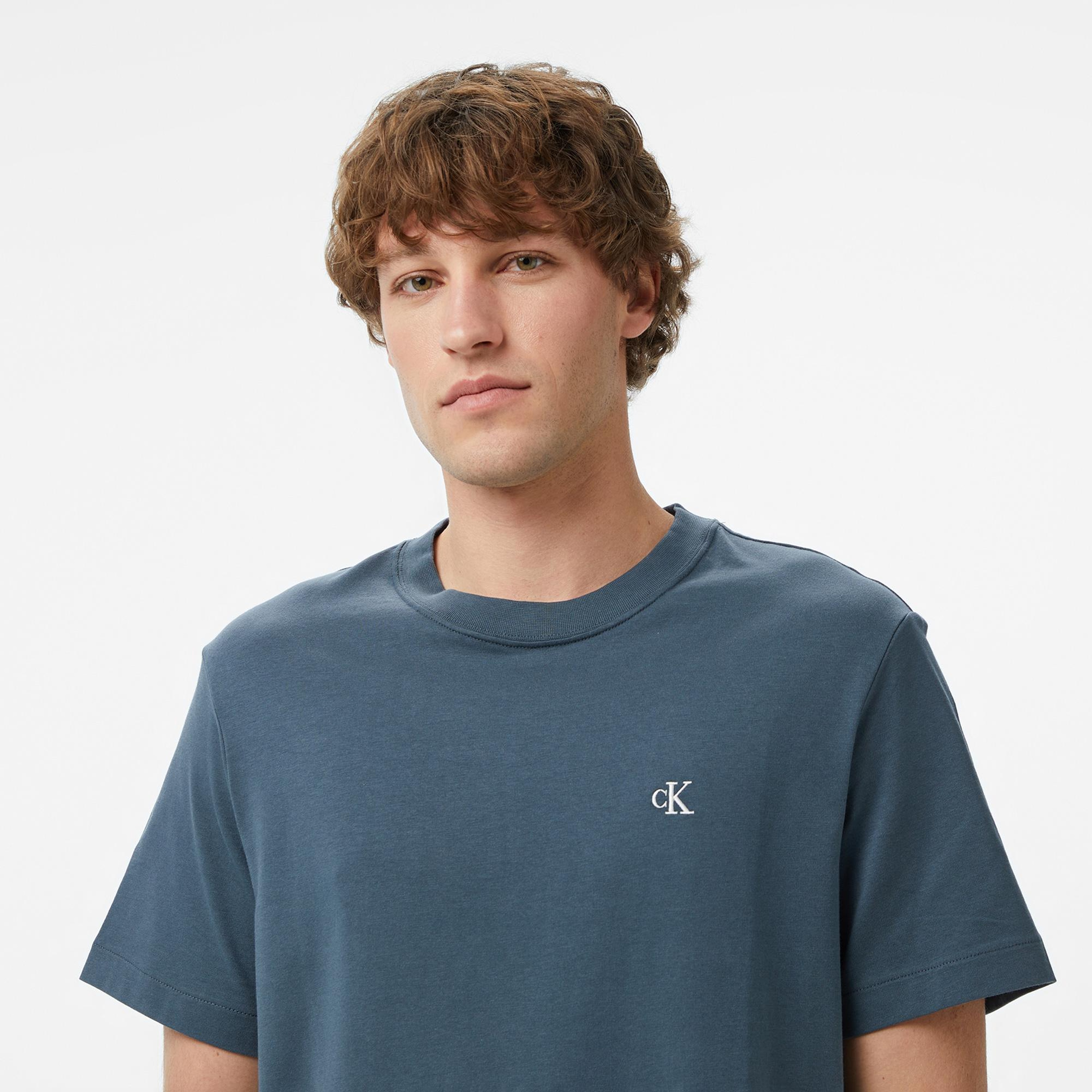 Calvin Klein Easy Monogram Erkek Mavi T-Shirt