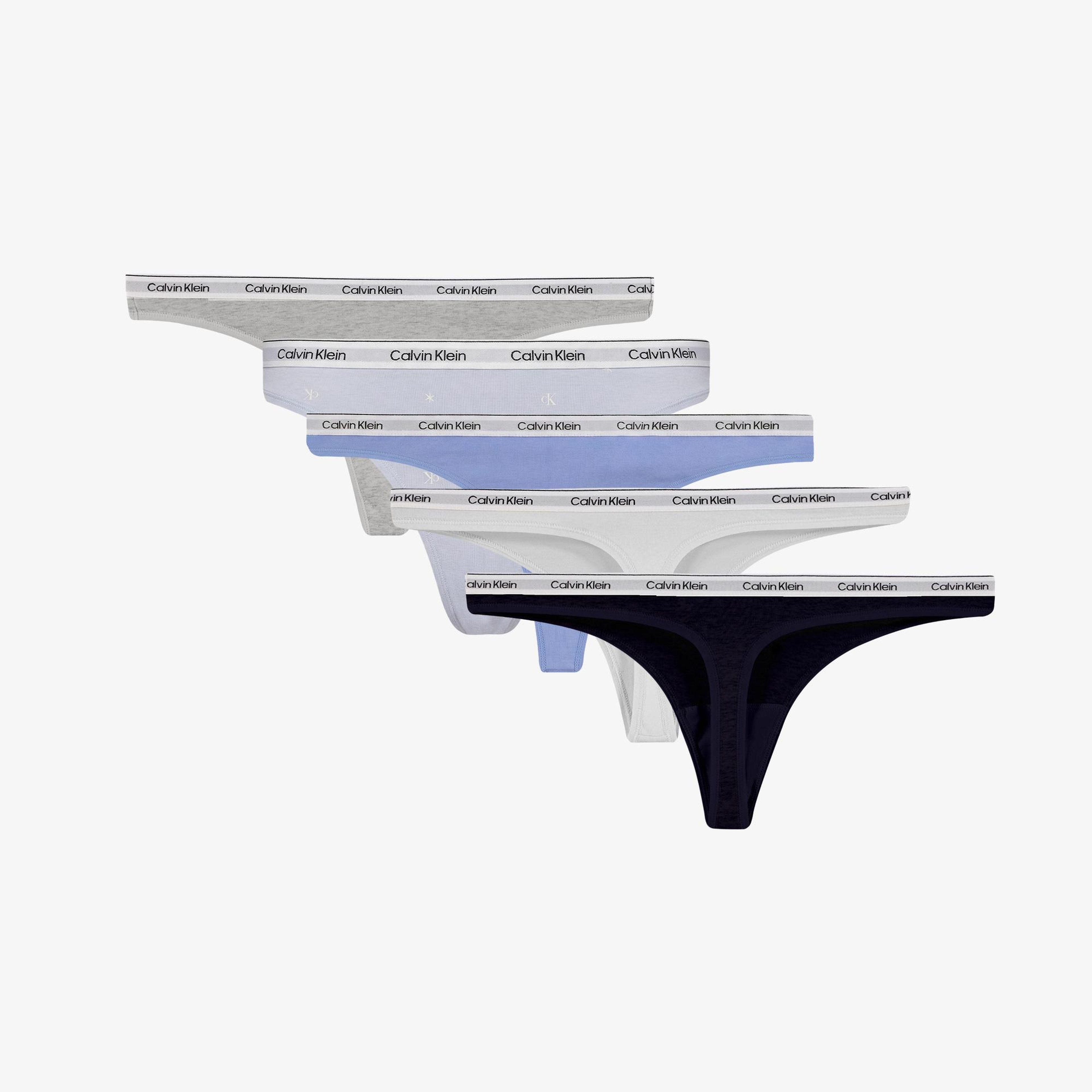 Calvin Klein Thong 5'li Kadın Mavi Külot