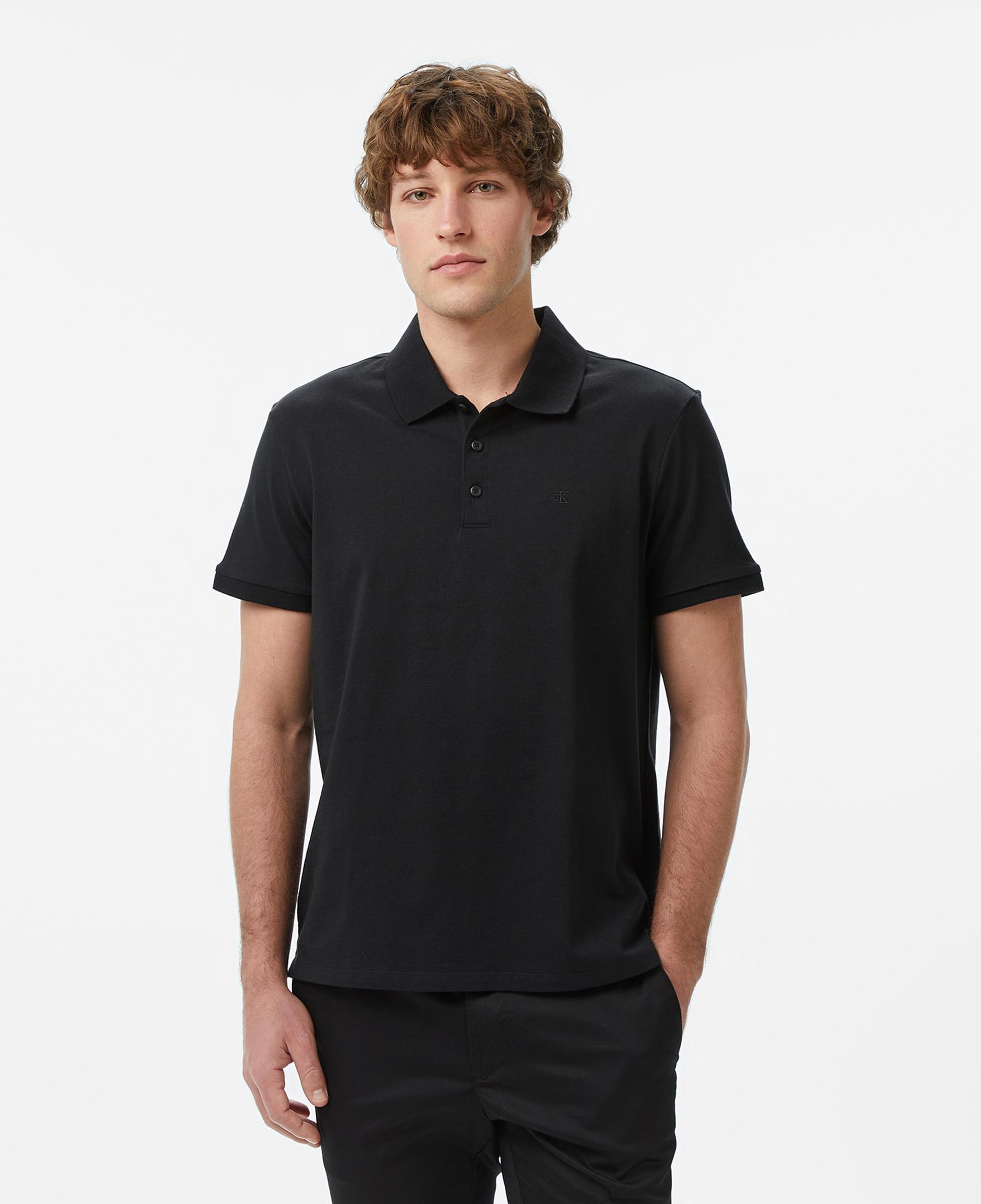 Calvin Klein Classic Monogram Erkek Siyah Polo