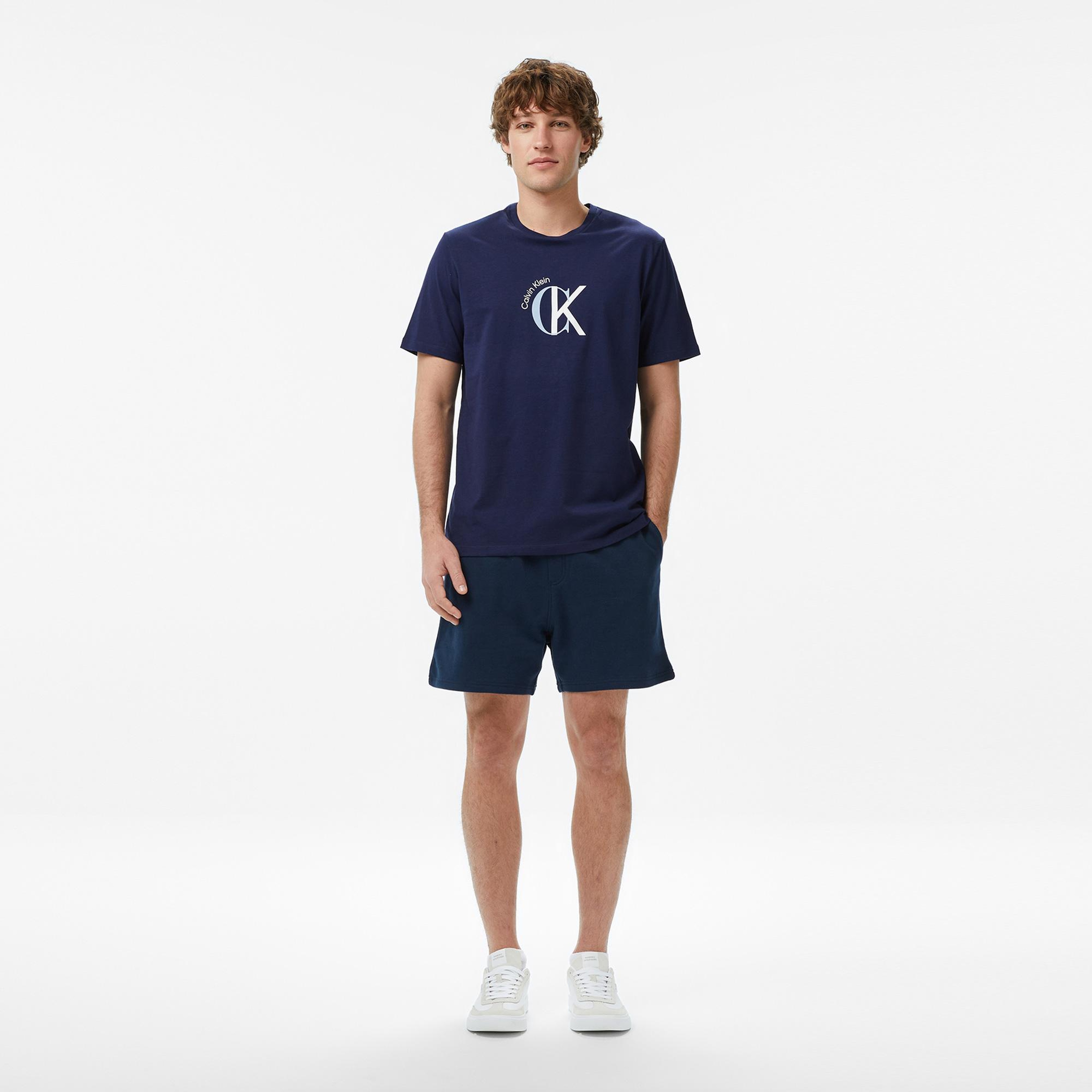 Calvin Klein 30S Graphic Erkek Mavi T-Shirt