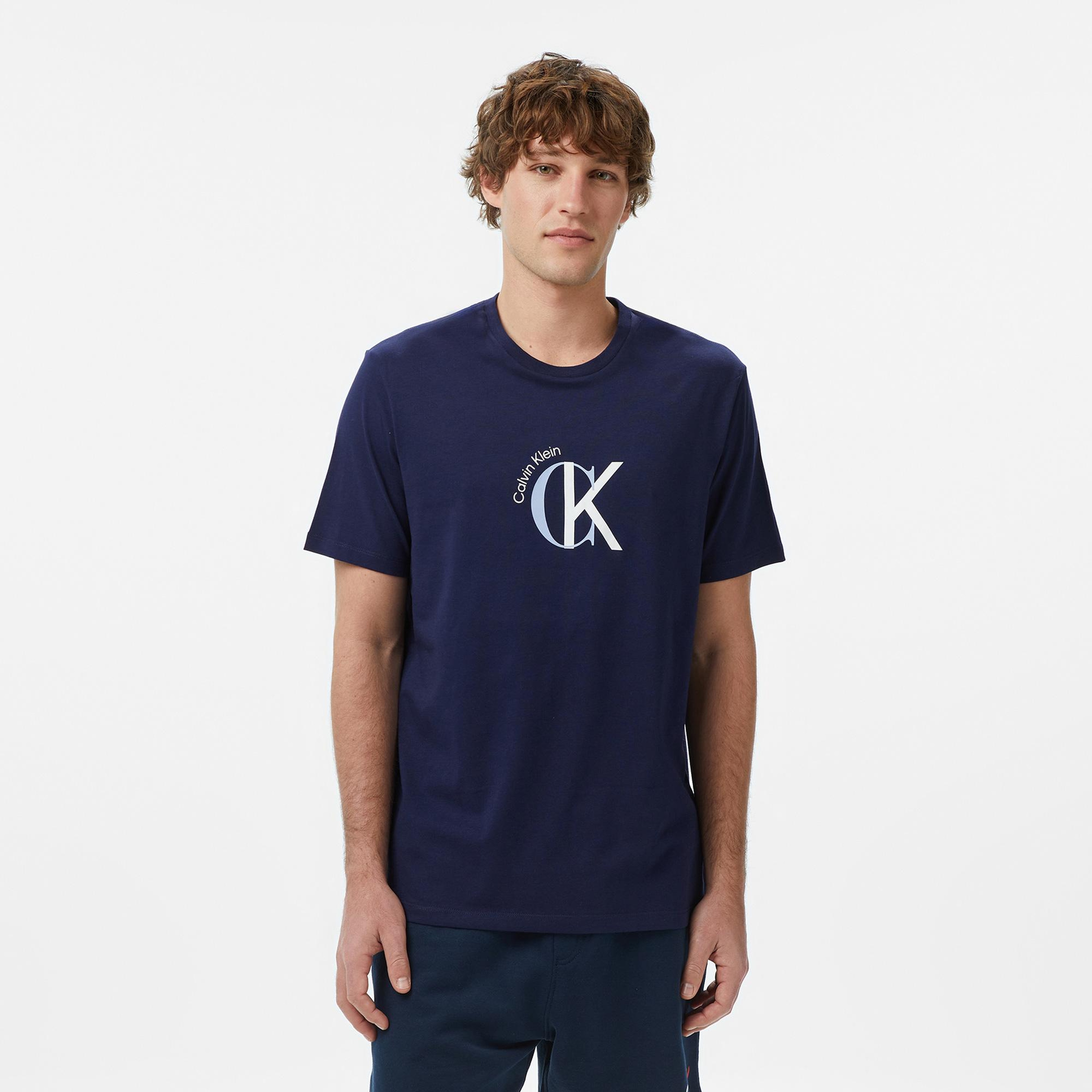 Calvin Klein 30S Graphic Erkek Mavi T-Shirt