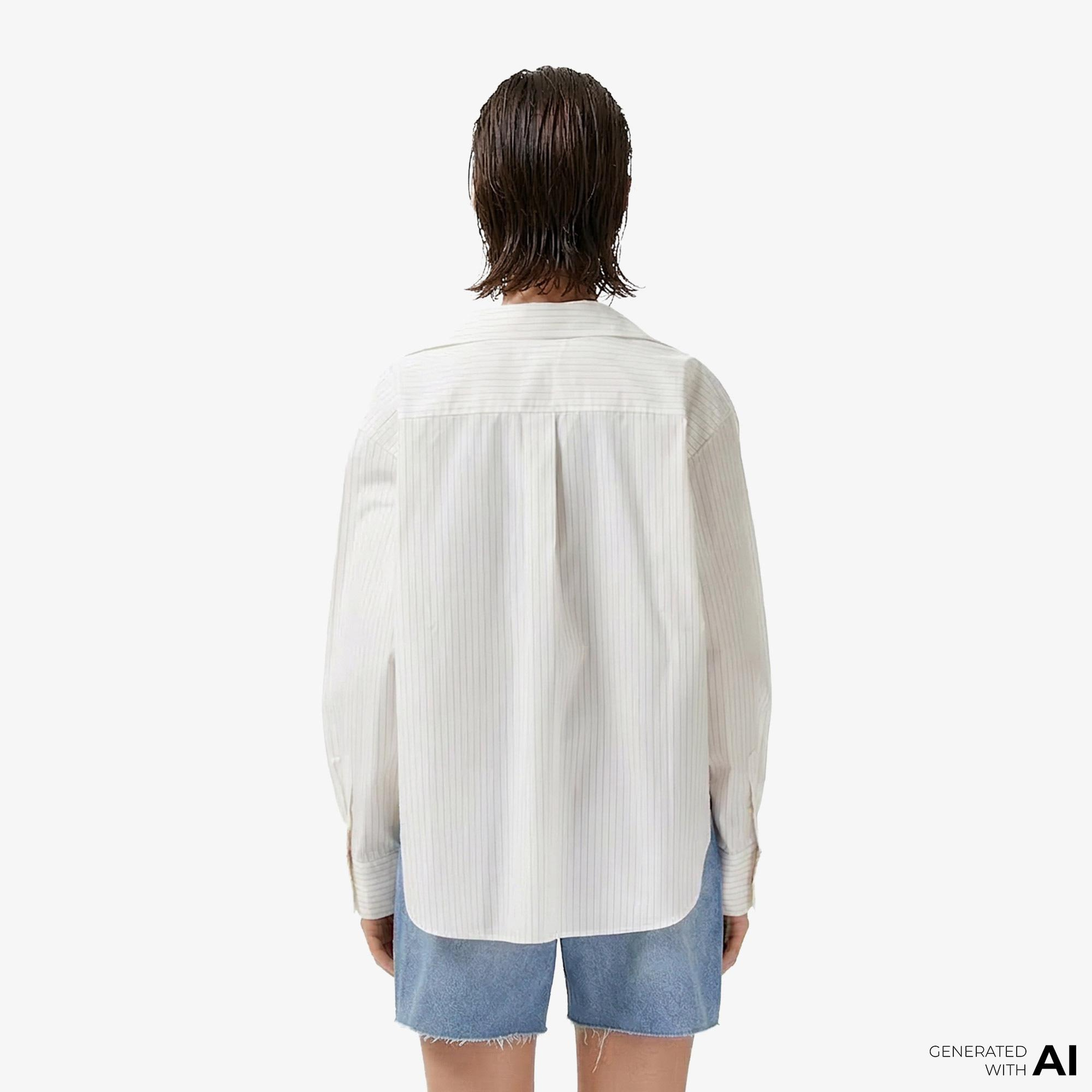 Calvin Klein Cotton Poplin Relaxed Kadın Beyaz Gömlek