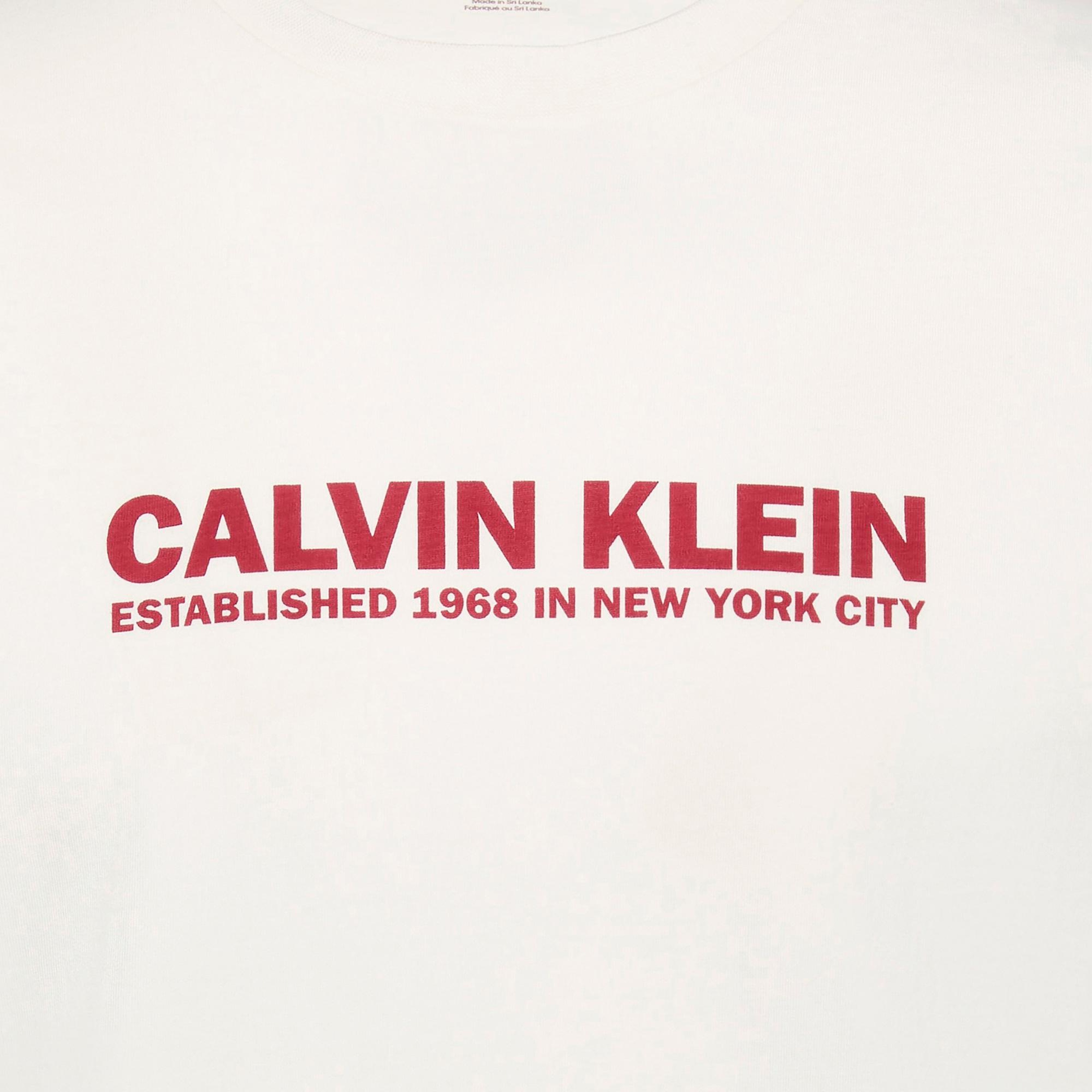 Calvin Klein 30S Grap Erkek Beyaz T-Shirt