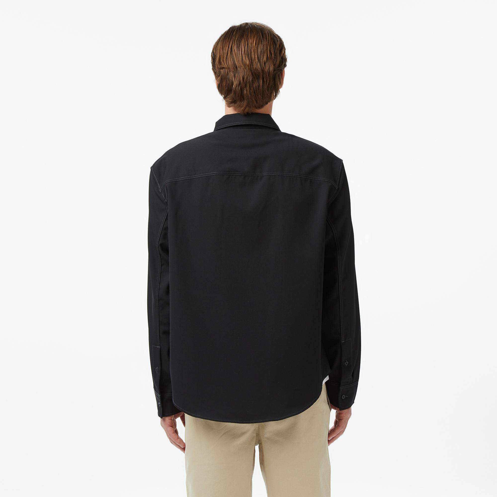 Calvin Klein Gabardine Relaxed Overshirt Erkek Siyah Gömlek