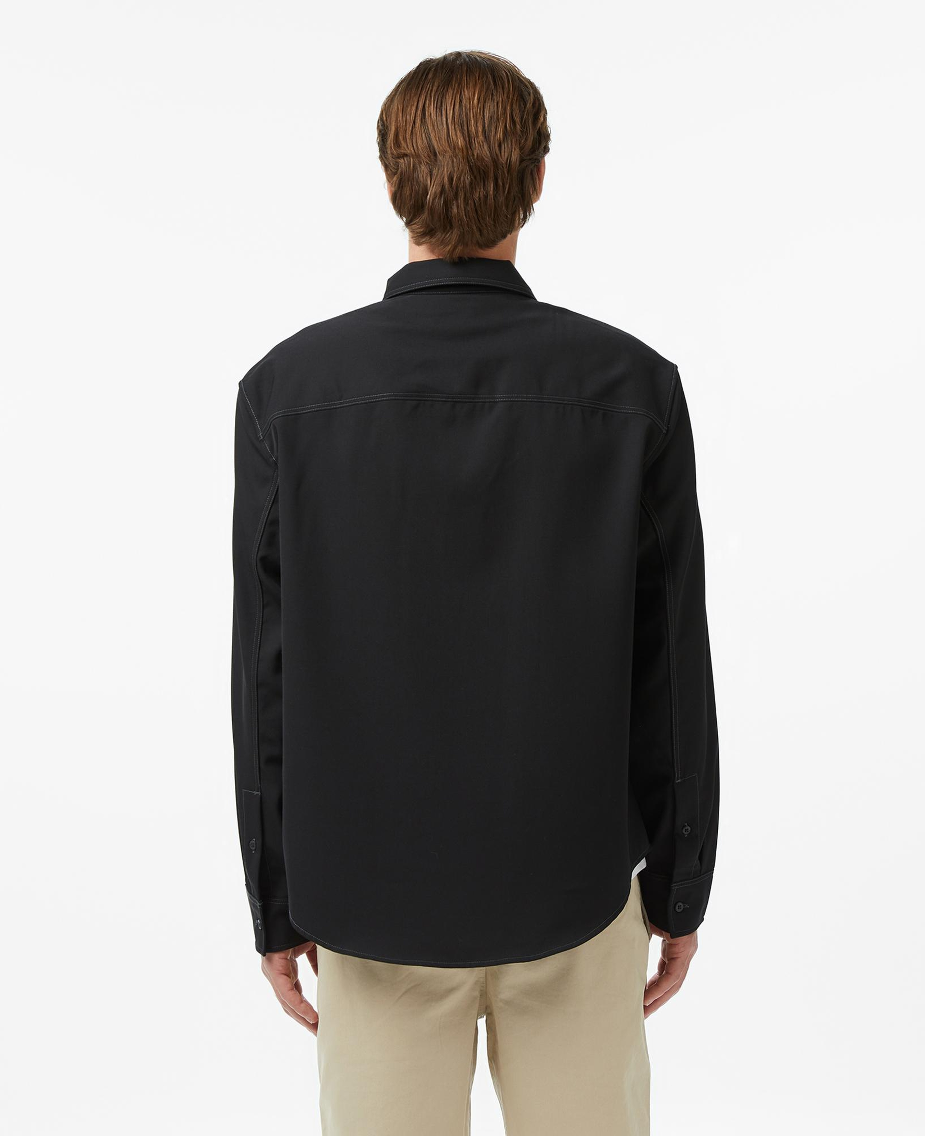 Calvin Klein Gabardine Relaxed Overshirt Erkek Siyah Gömlek